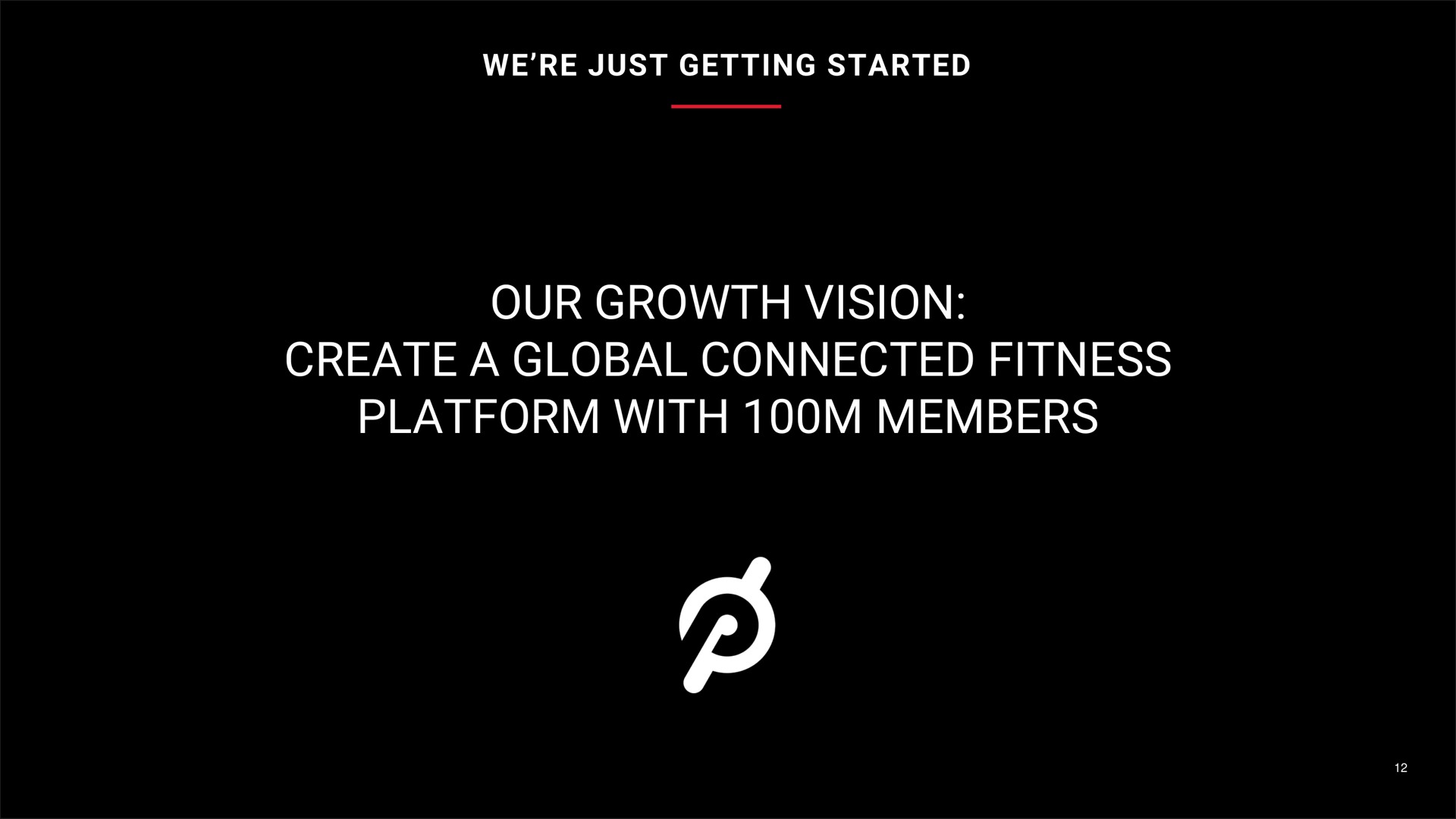we just getting started our growth vision create a global connected fitness platform with members | Peloton