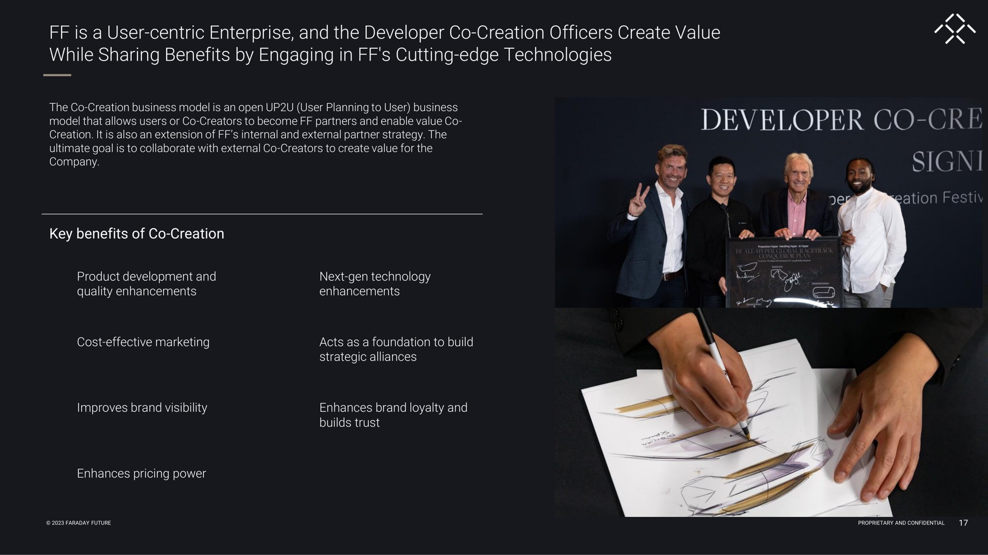 is a user centric enterprise and the developer creation officers create value while sharing benefits by engaging in cutting edge technologies key benefits of creation creation eyre am | Faraday Future