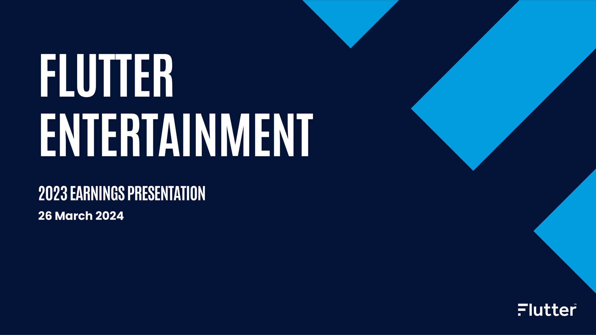 flutter entertainment earnings presentation march | Flutter