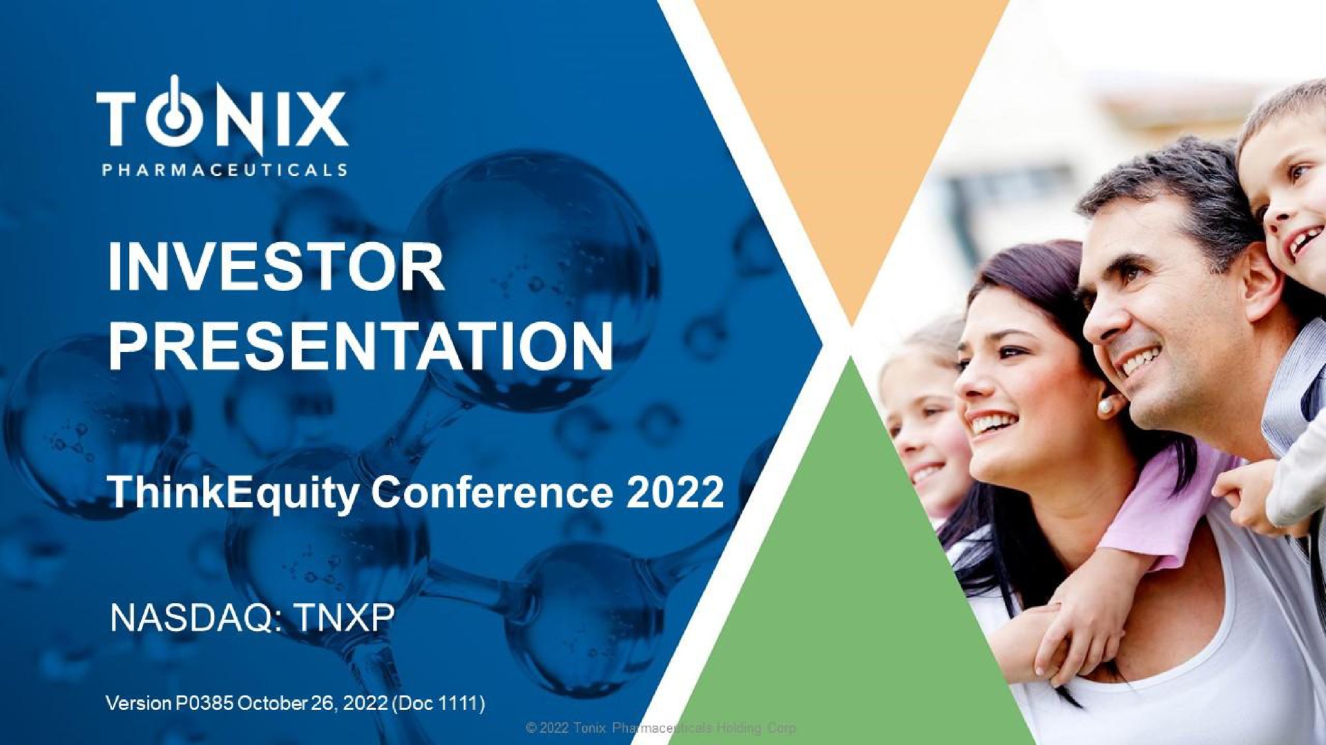 investor presentation conference | Tonix Pharmaceuticals
