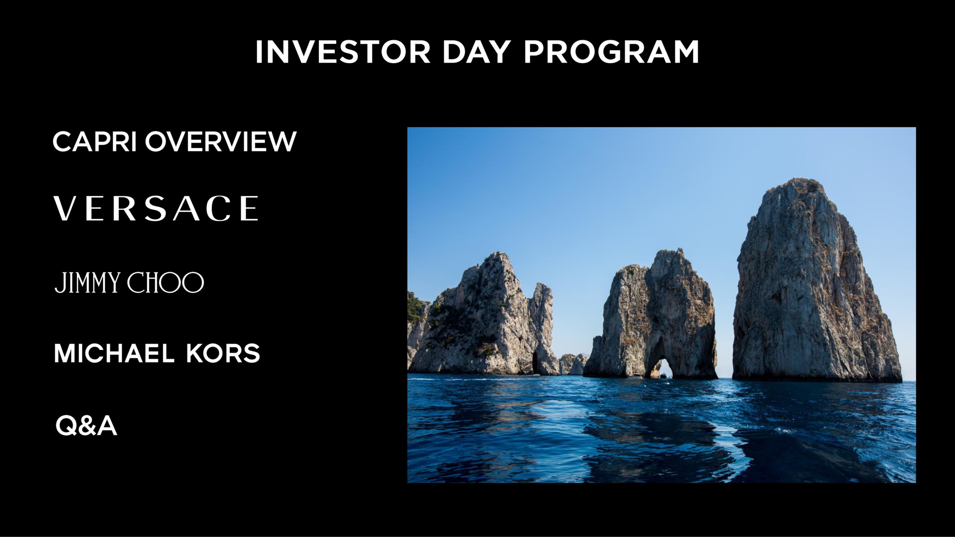 investor day program overview jimmy kors | Capri Holdings