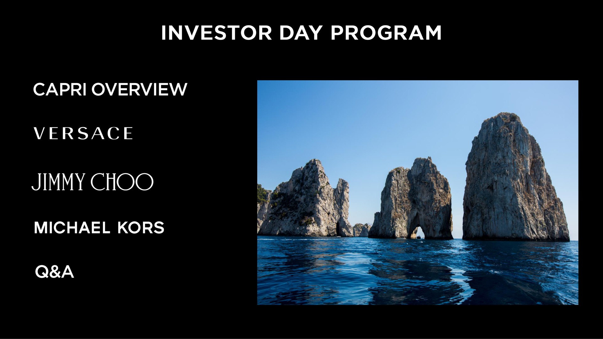 investor day program jimmy kors | Capri Holdings