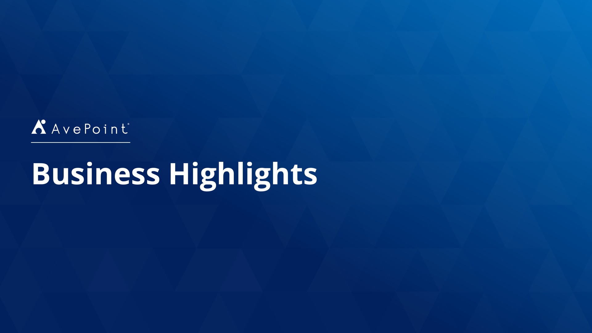 business highlights | AvePoint