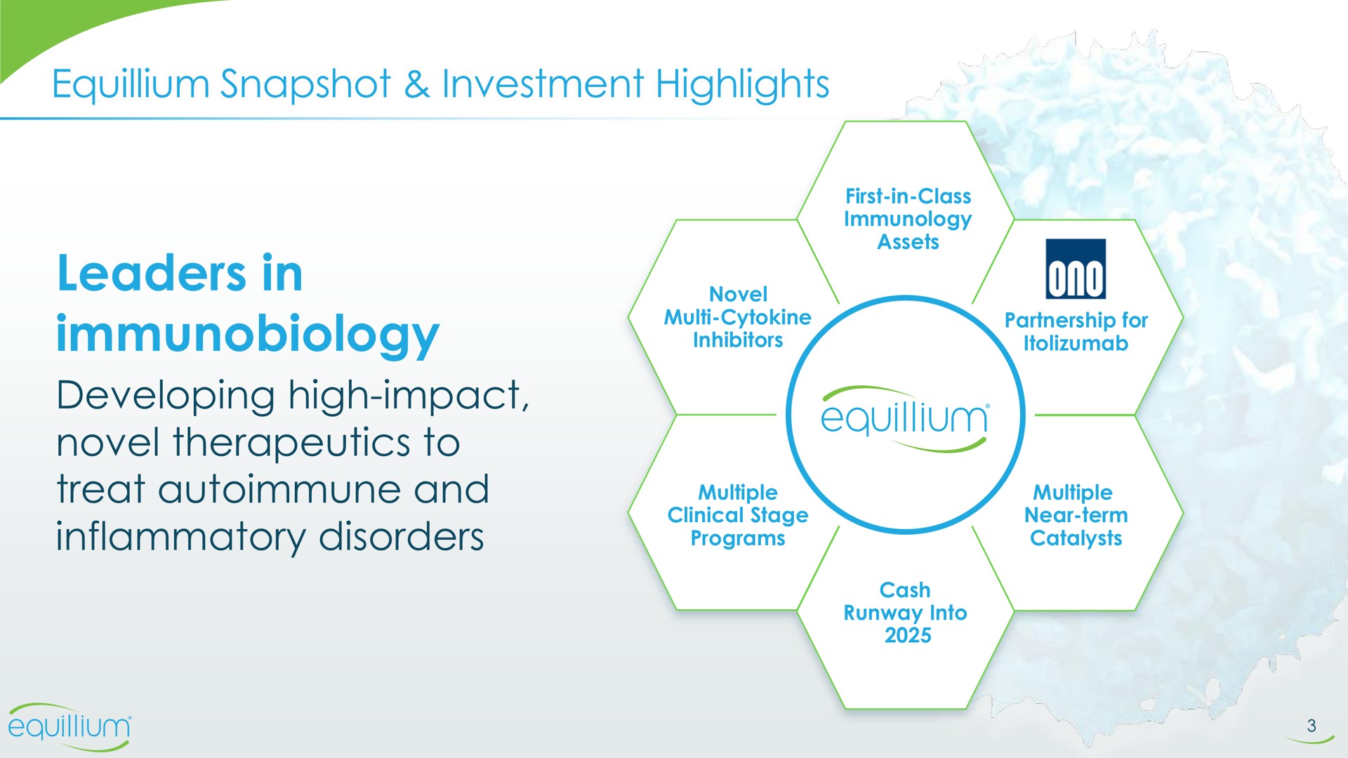snapshot investment highlights leaders in developing high impact novel therapeutics to treat and inflammatory disorders | Equillium