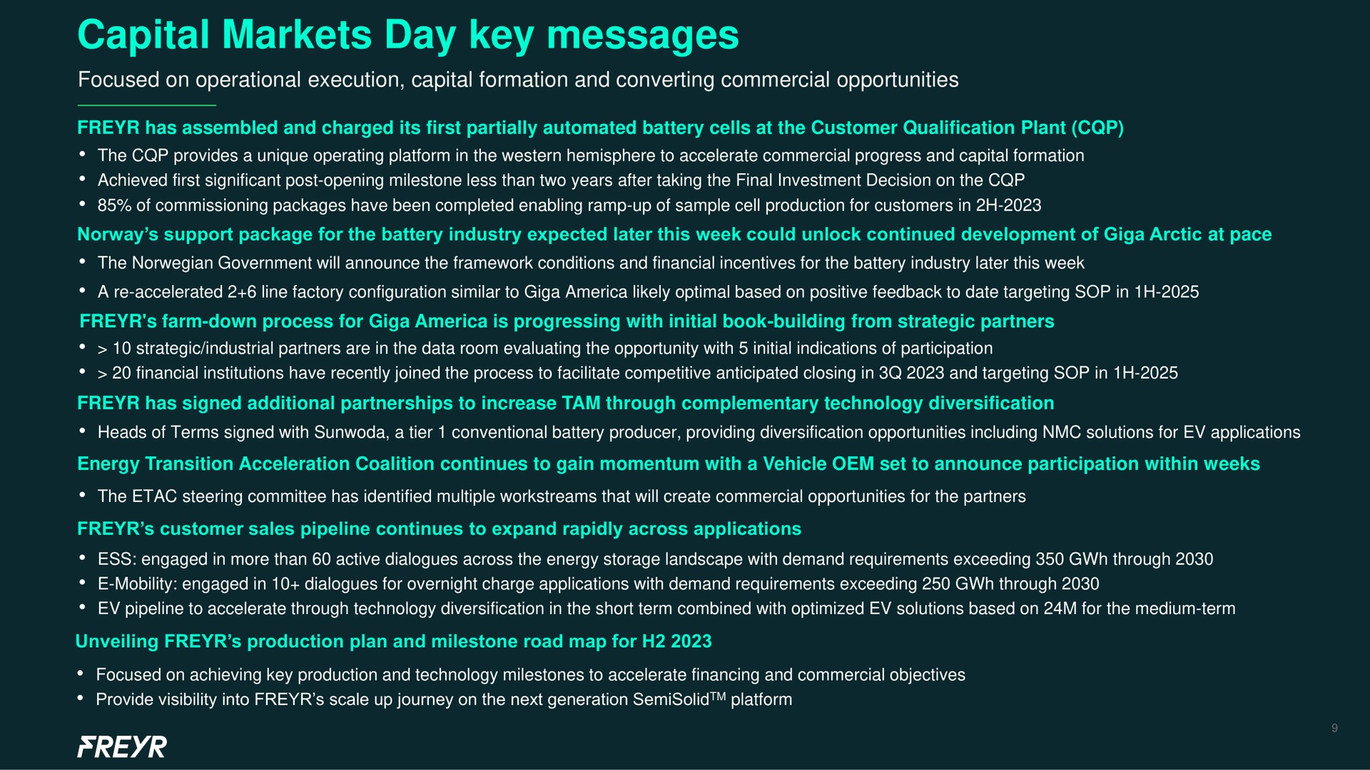 capital markets day key messages | Freyr