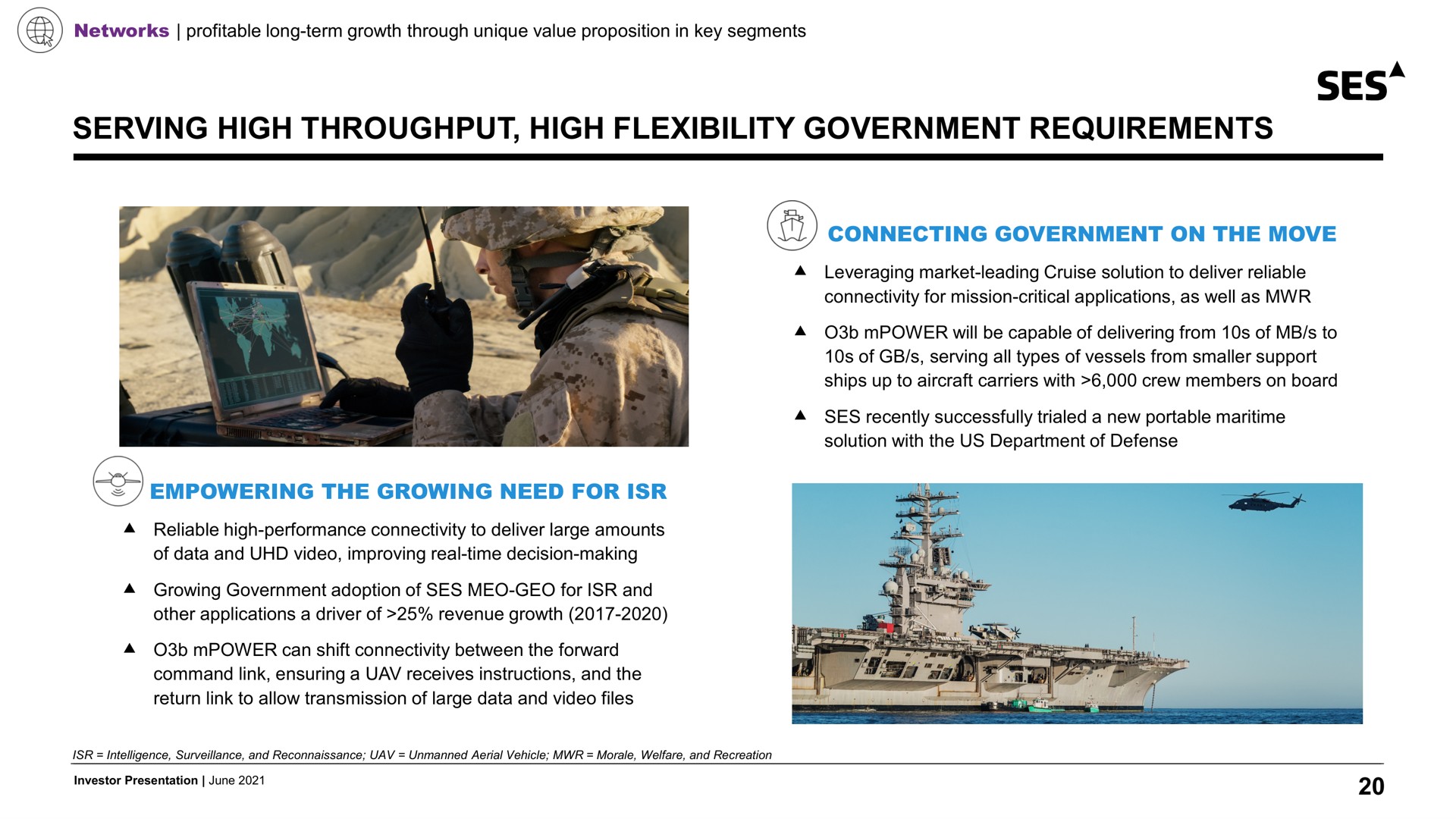 serving high throughput high flexibility government requirements a ses connecting on the move empowering the growing need for | SES