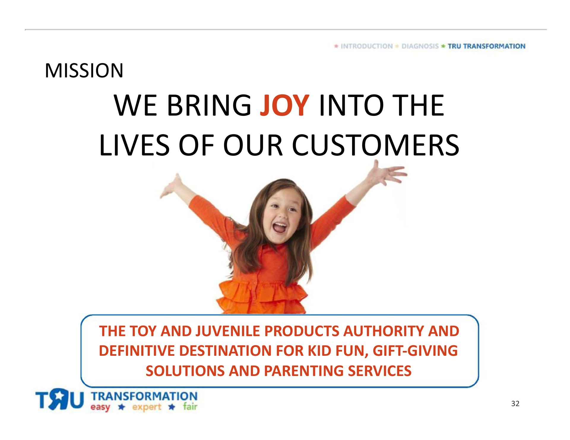 mission we bring joy into the lives of our customers | Toys R Us