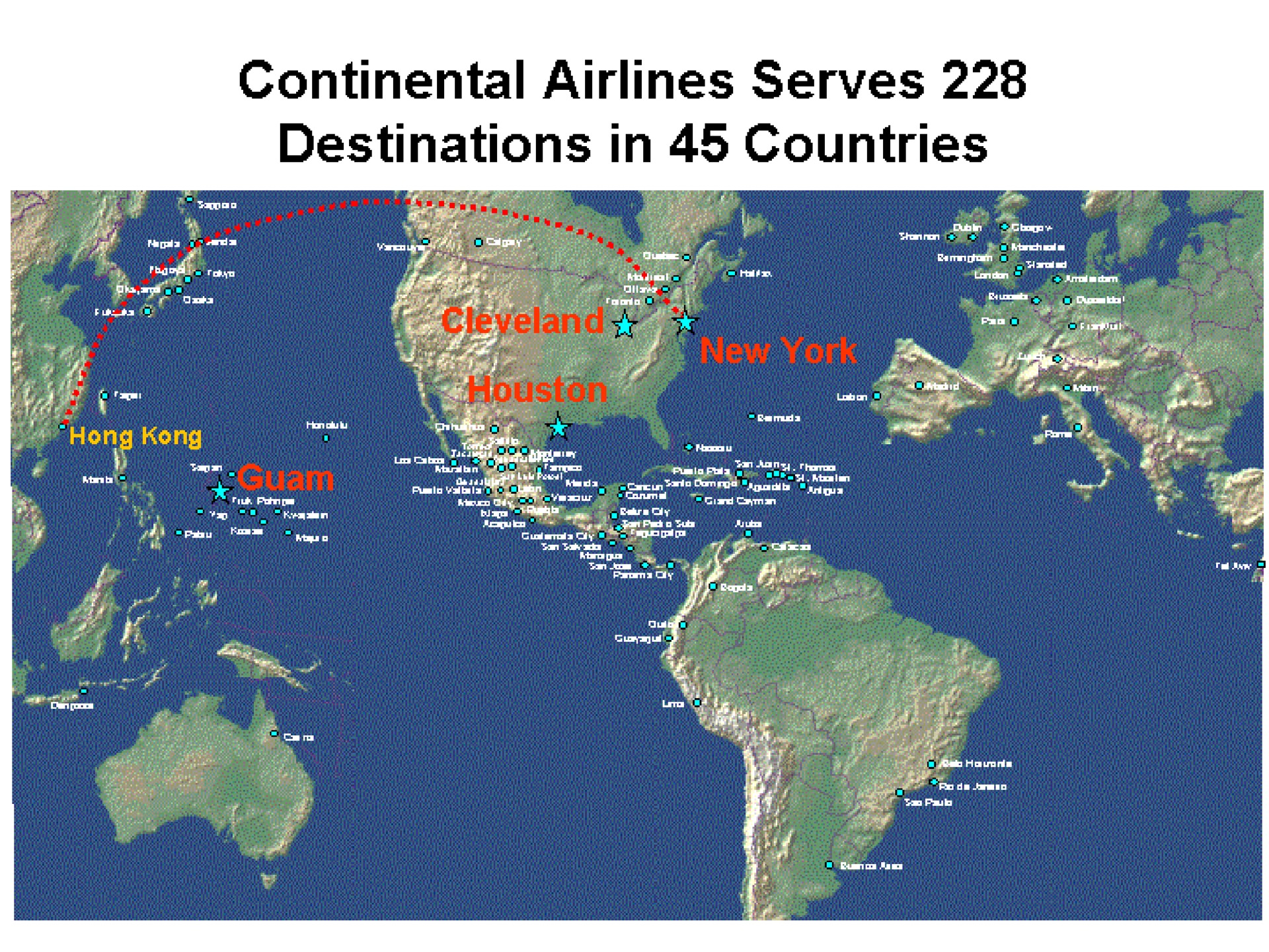 continental serves destinations in countries | Continental Airlines