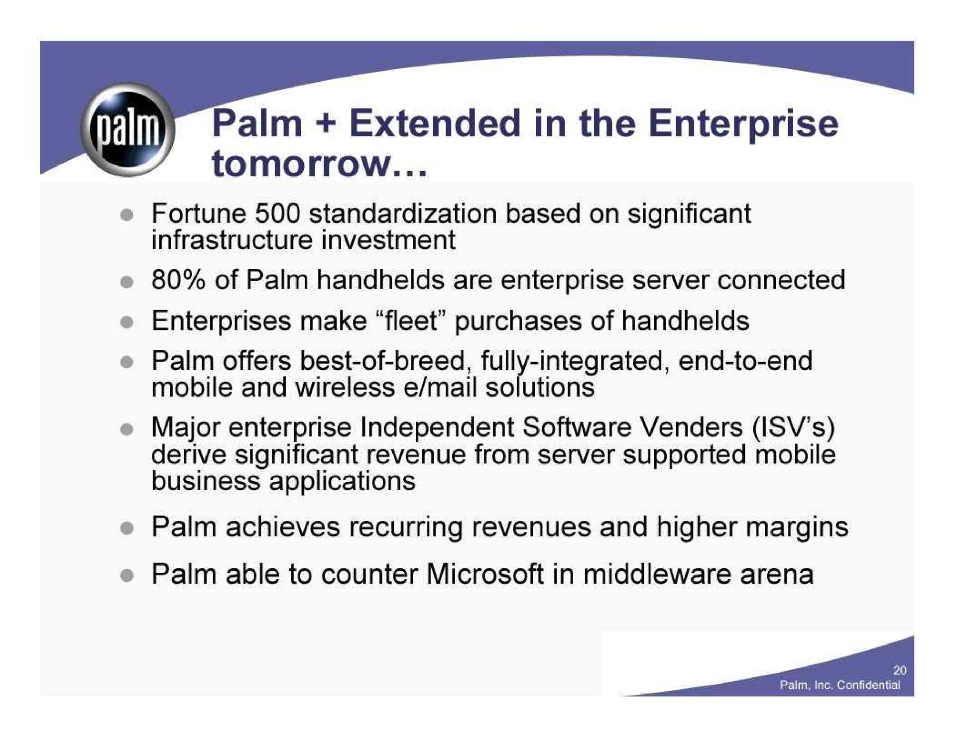 an palm extended in the enterprise | Palm Inc.