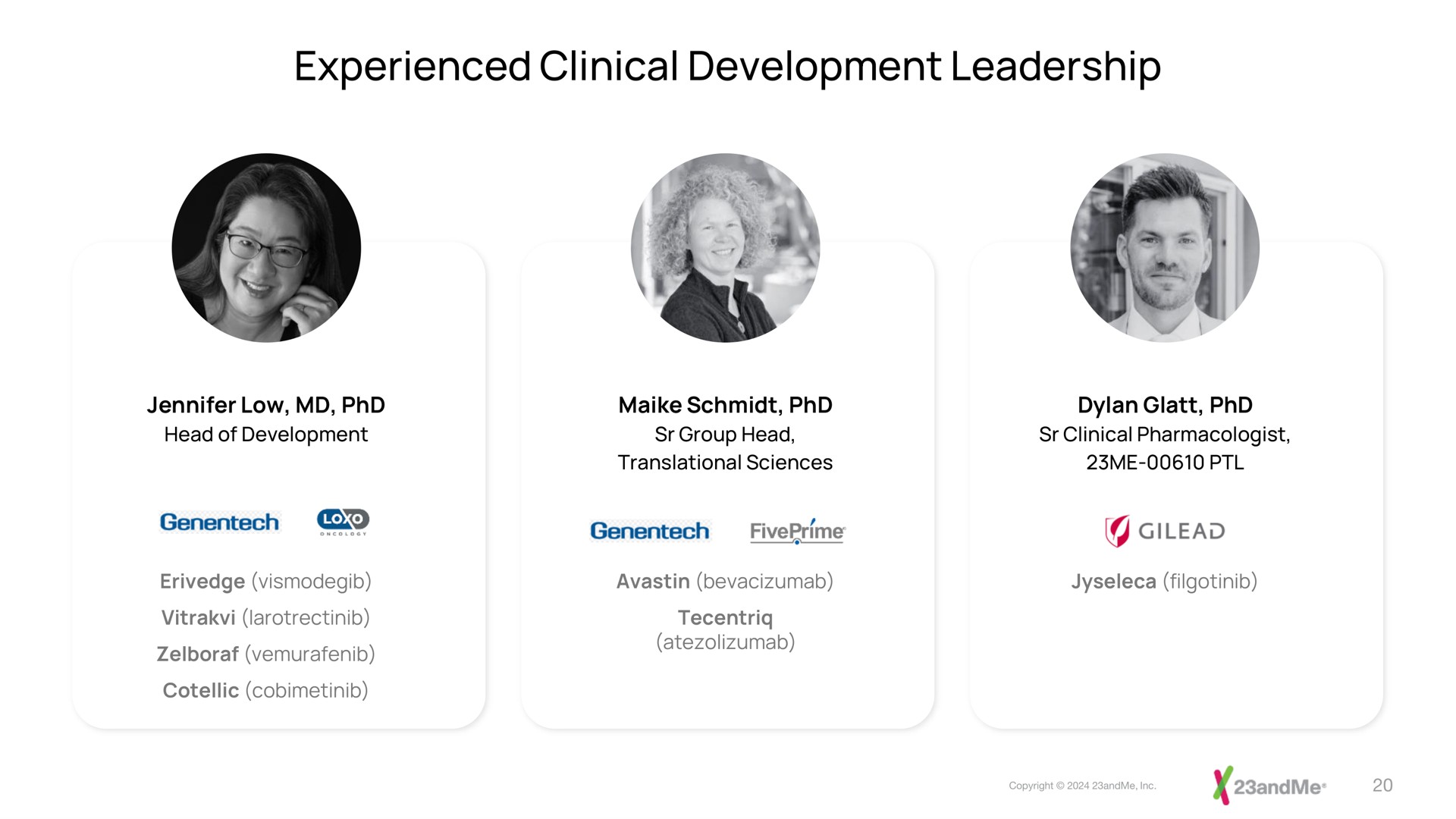 experienced clinical development leadership | 23andMe