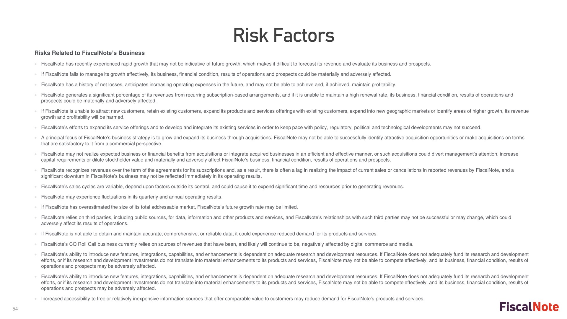 risk factors | FiscalNote