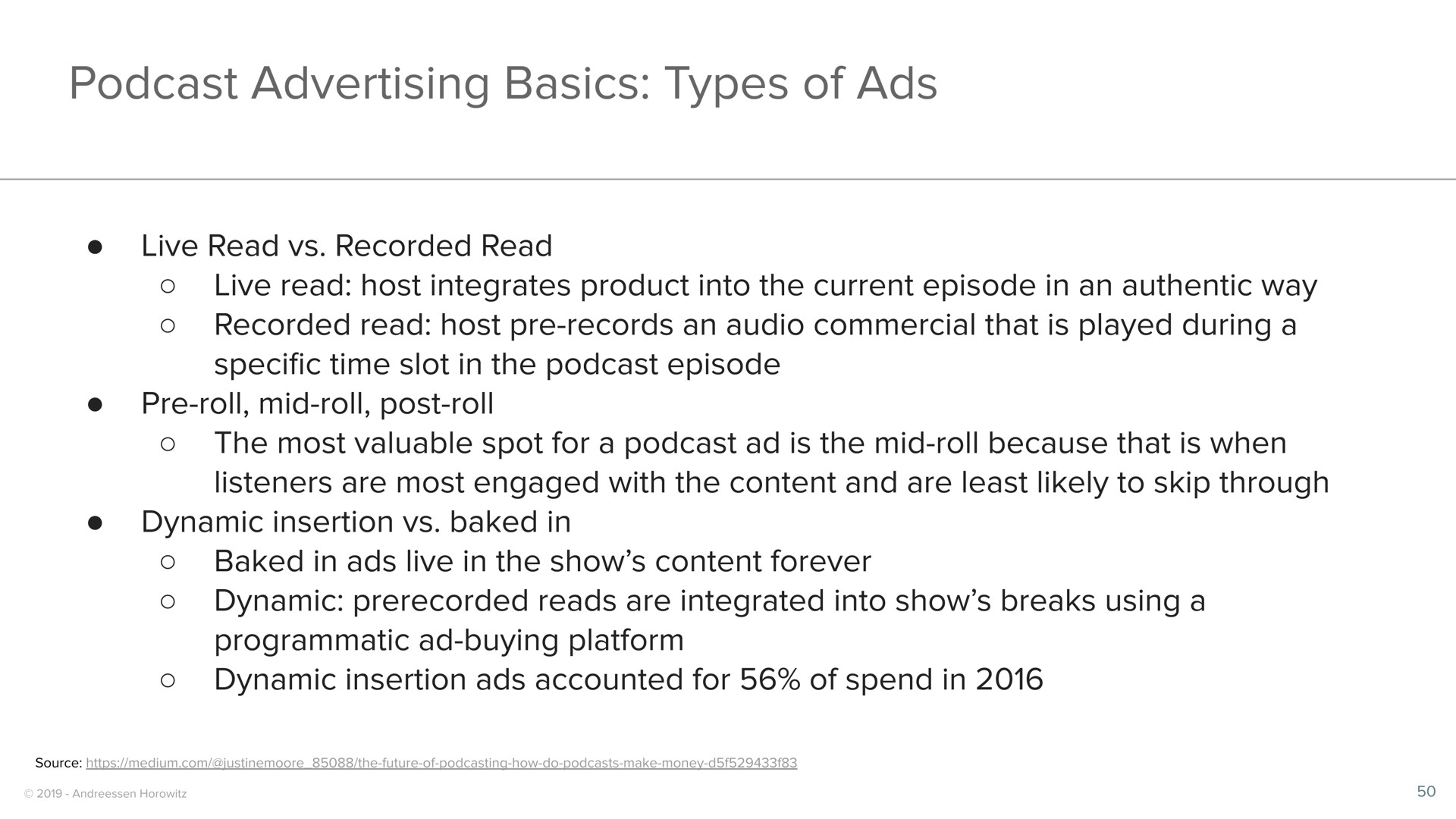 advertising basics types of ads | a16z