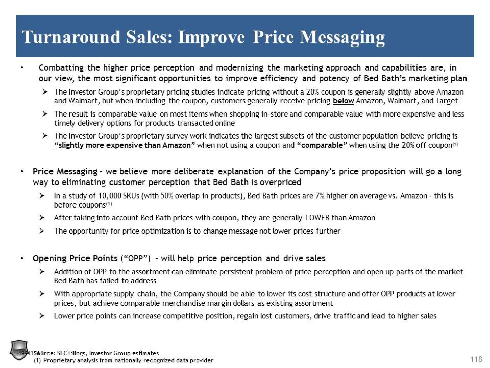 turnaround sales improve price messaging | Legion Partners