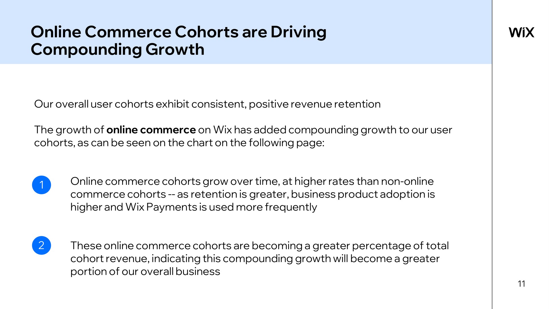 commerce cohorts are driving compounding growth | Wix