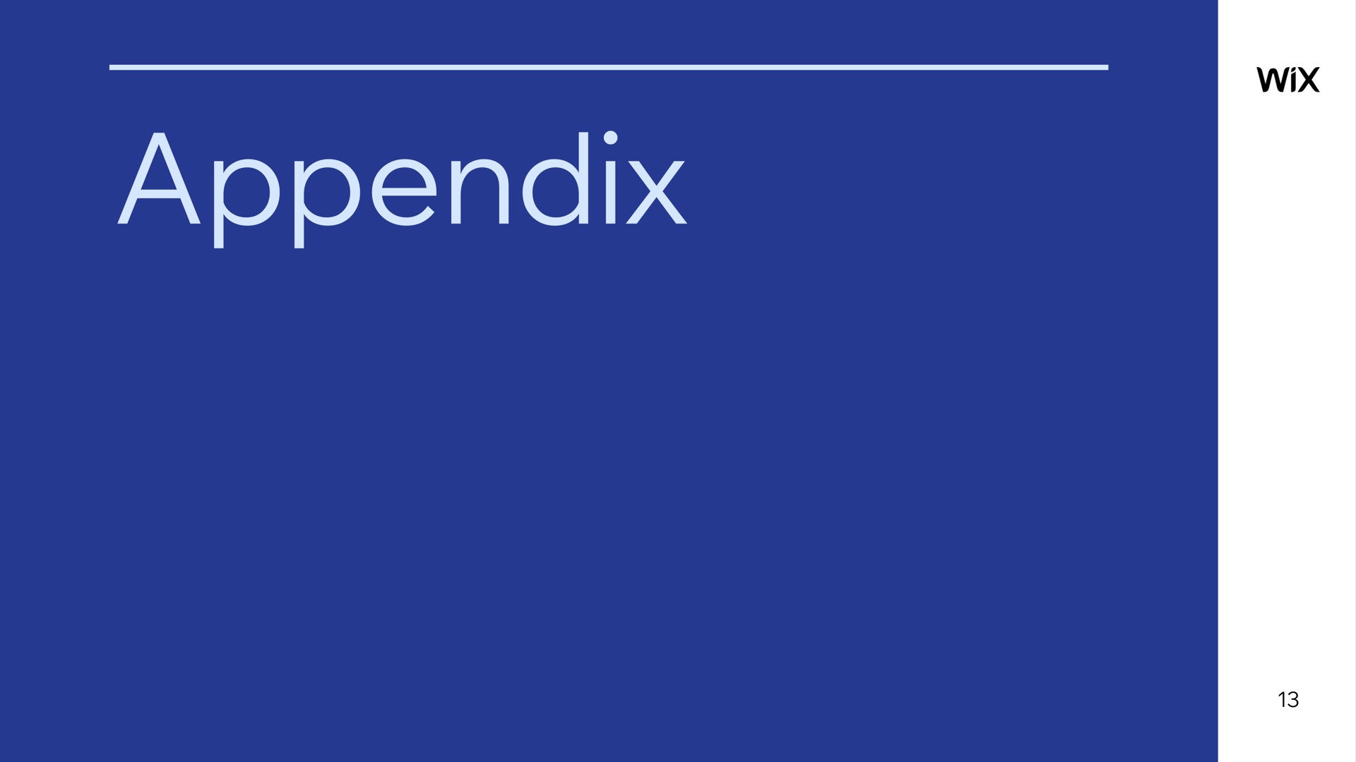 appendix | Wix