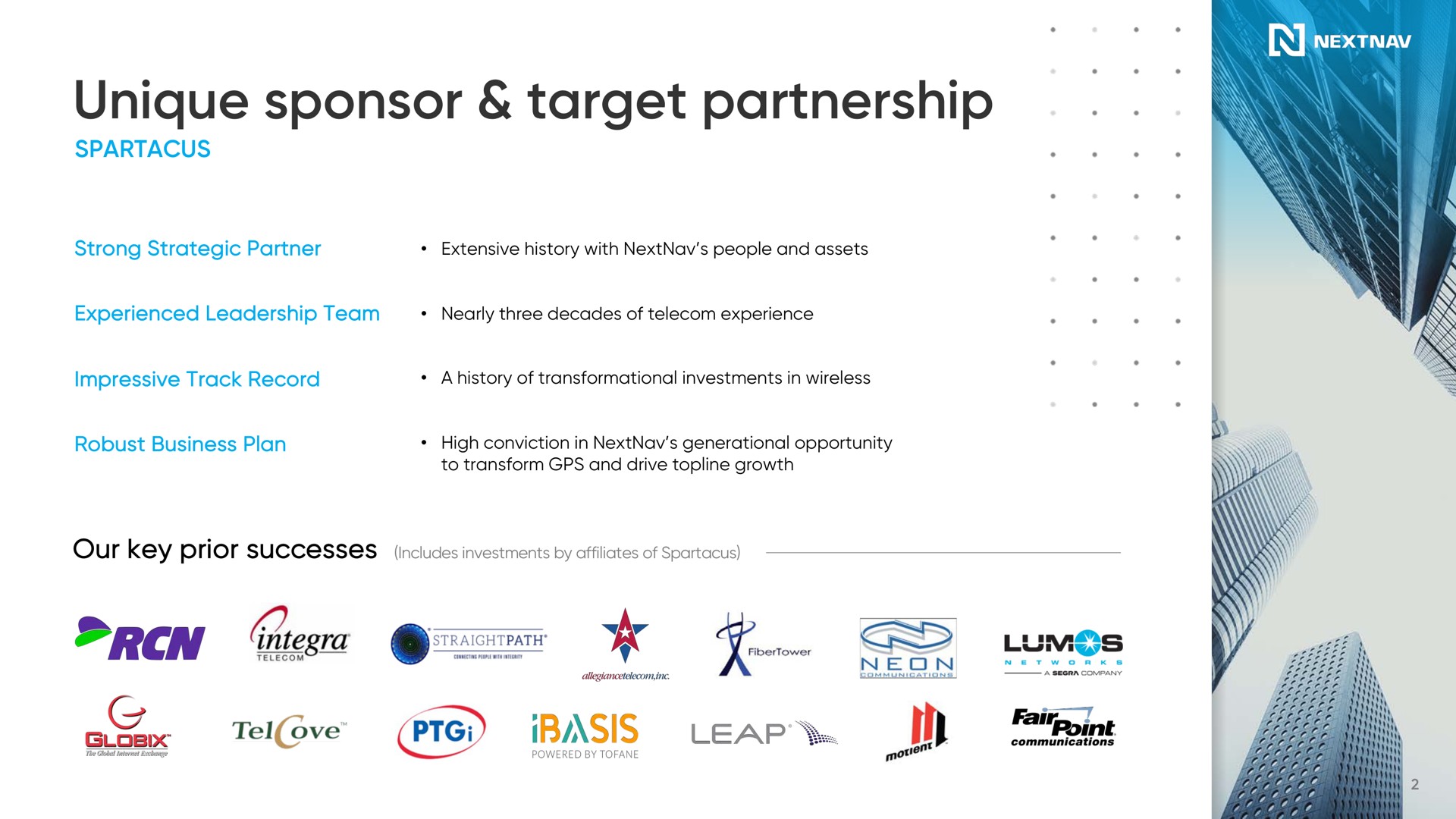 unique sponsor target partnership quo | NextNav