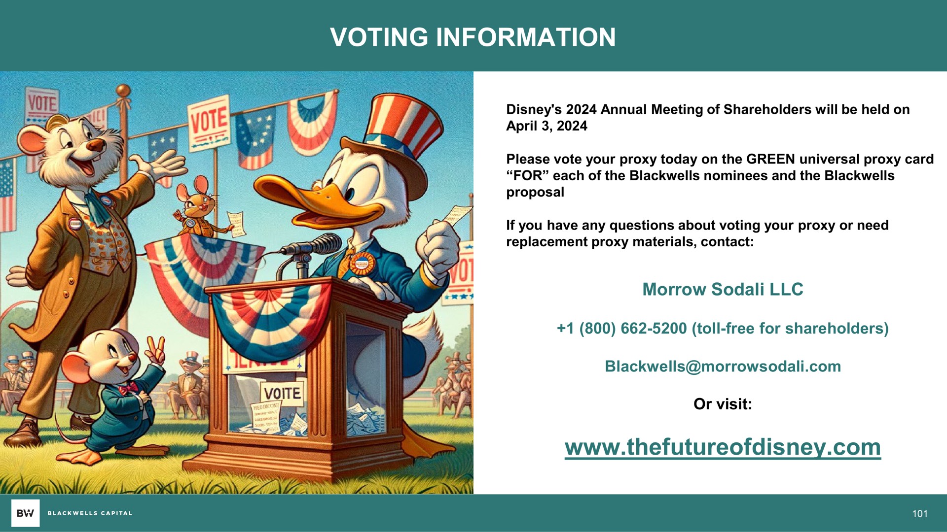 voting information | Blackwells Capital