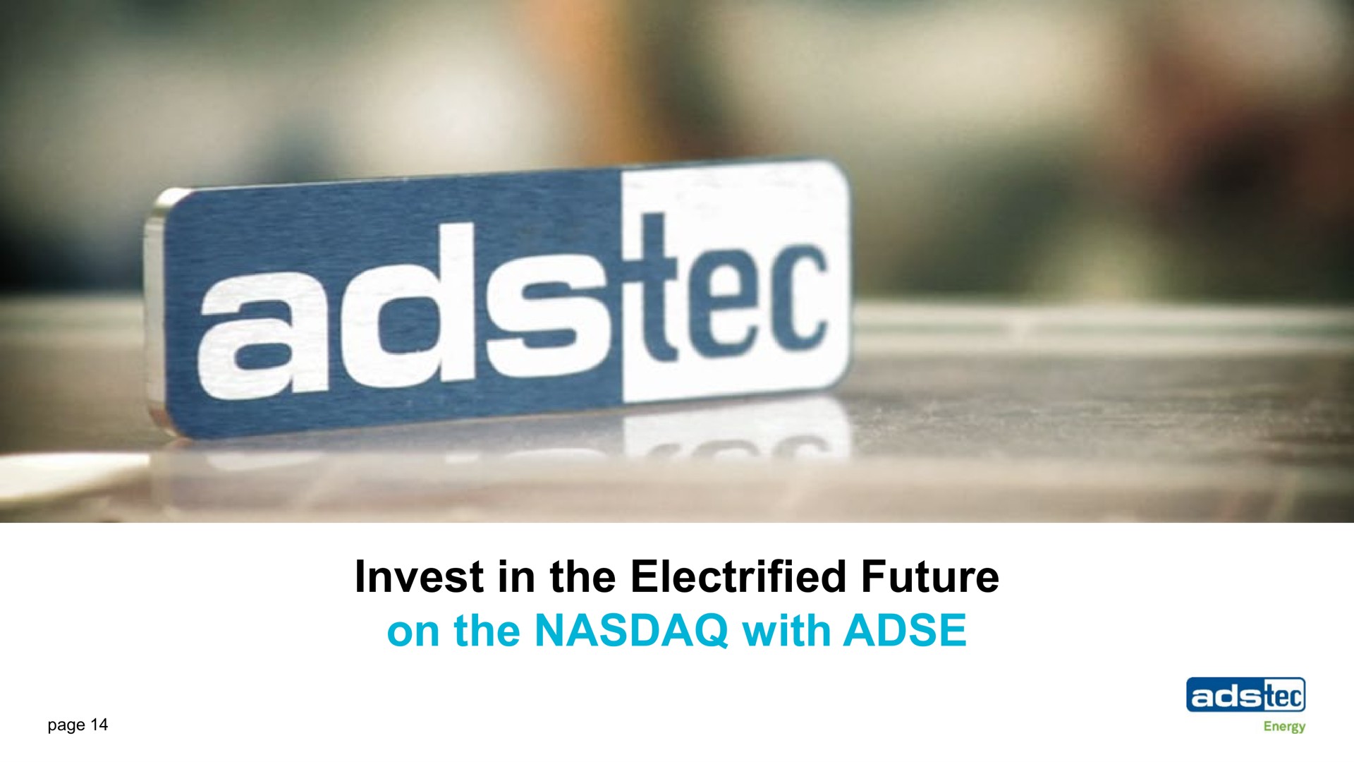 invest in the electrified future on the with | ads-tec Energy