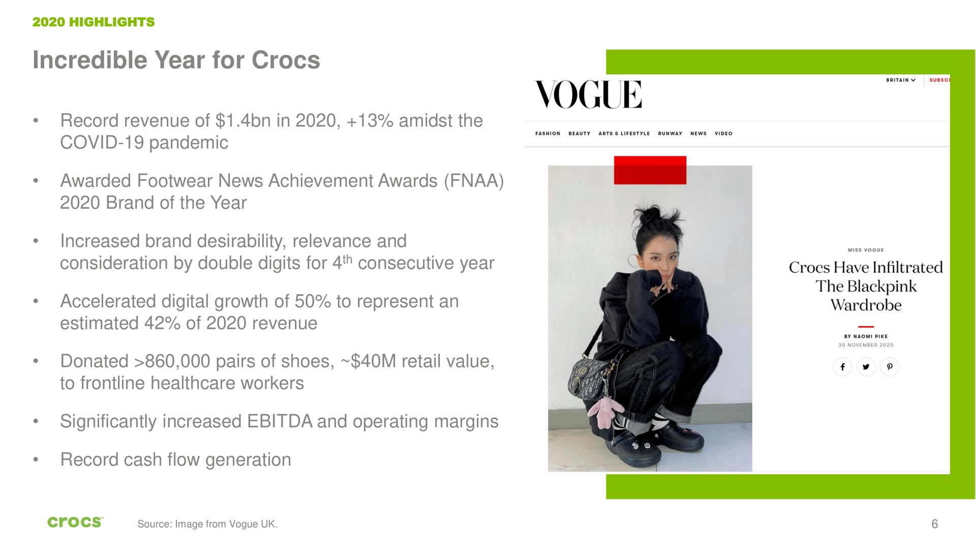 incredible year for | Crocs