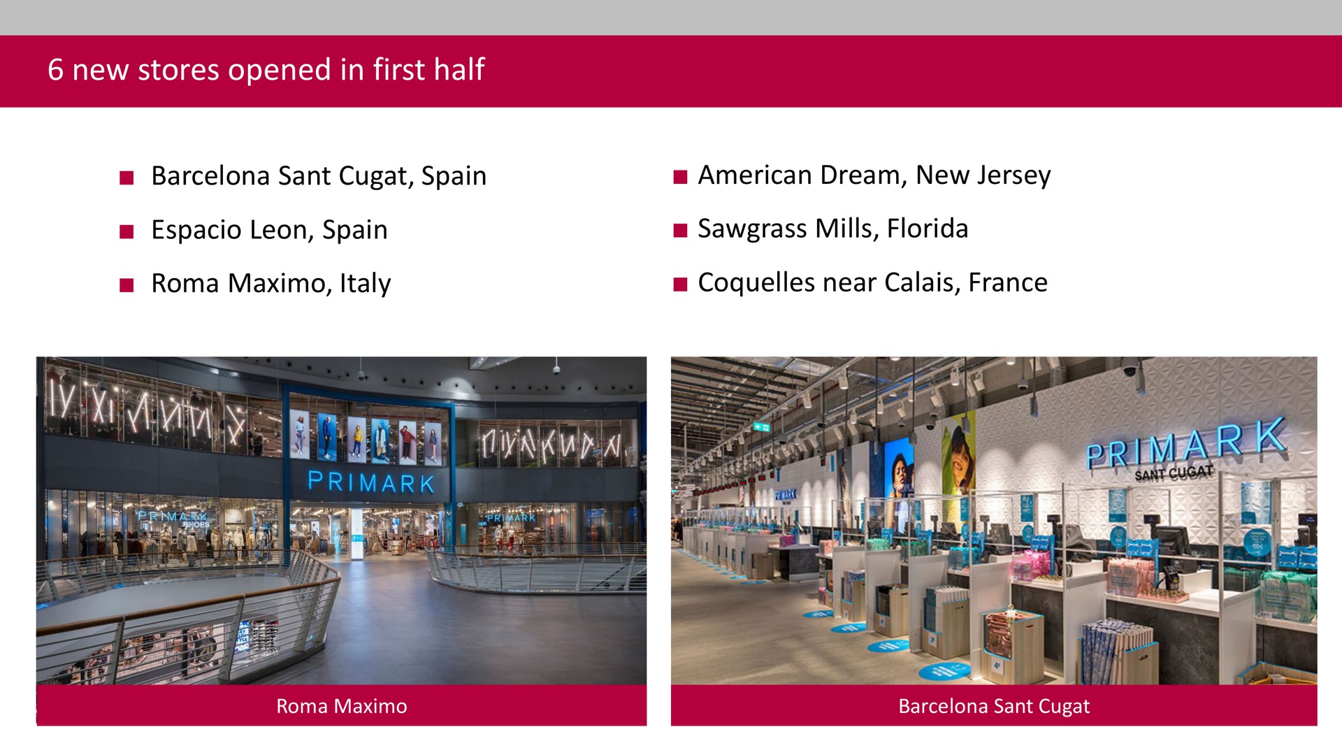 new stores opened in first half barcelona sant dream new jersey mills near calais | Associated British Foods