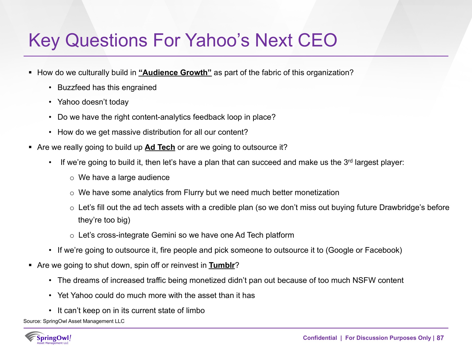 key questions for yahoo next | SpringOwl
