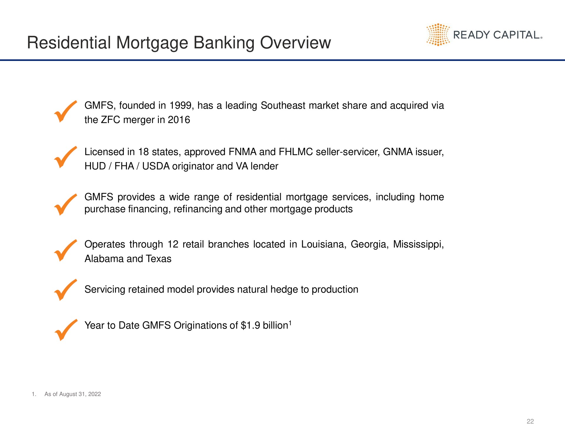 residential mortgage banking overview ready capital | Ready Capital