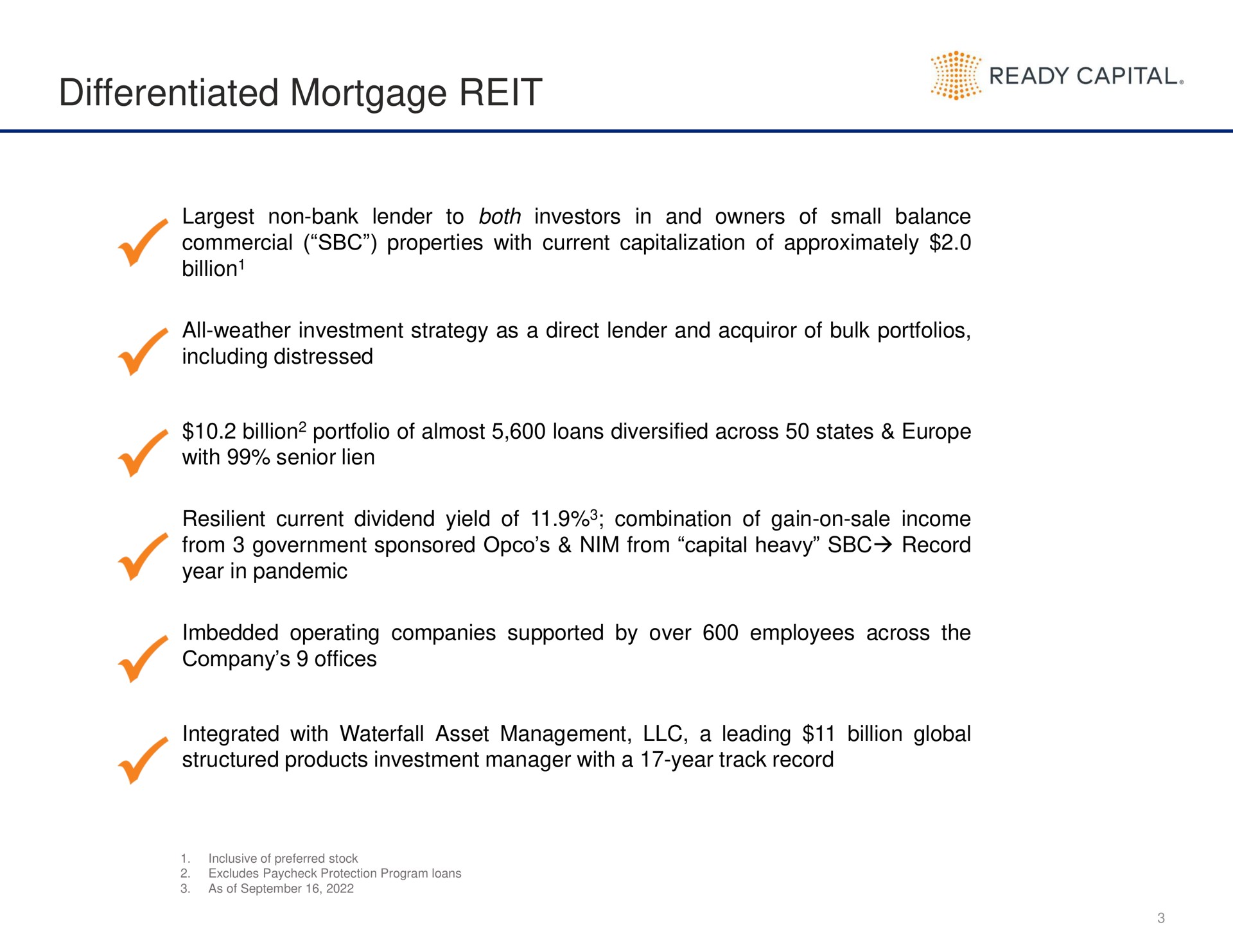 differentiated mortgage reit ready capital | Ready Capital