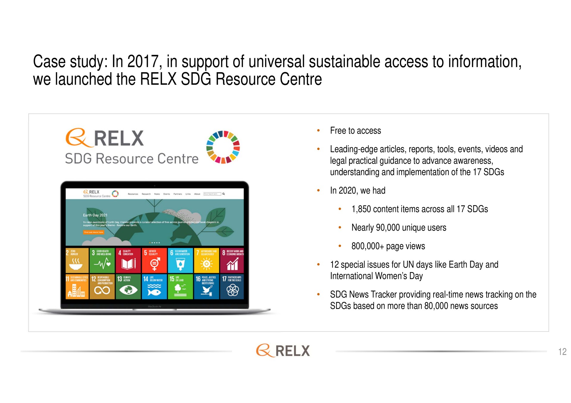 case study in in support of universal sustainable access to information we launched the resource | RELX