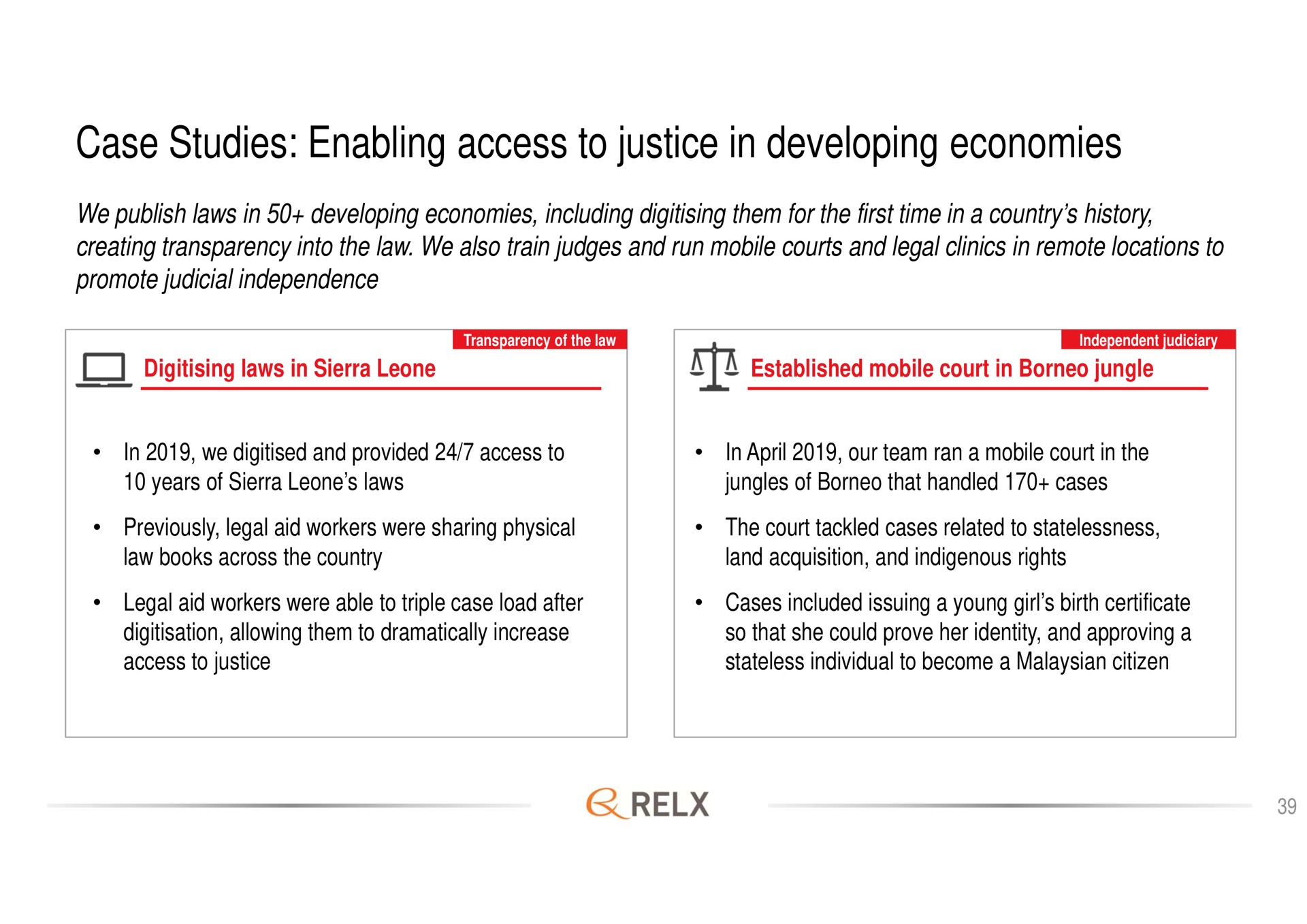 case studies enabling access to justice in developing economies laws sierra a established mobile court jungle | RELX