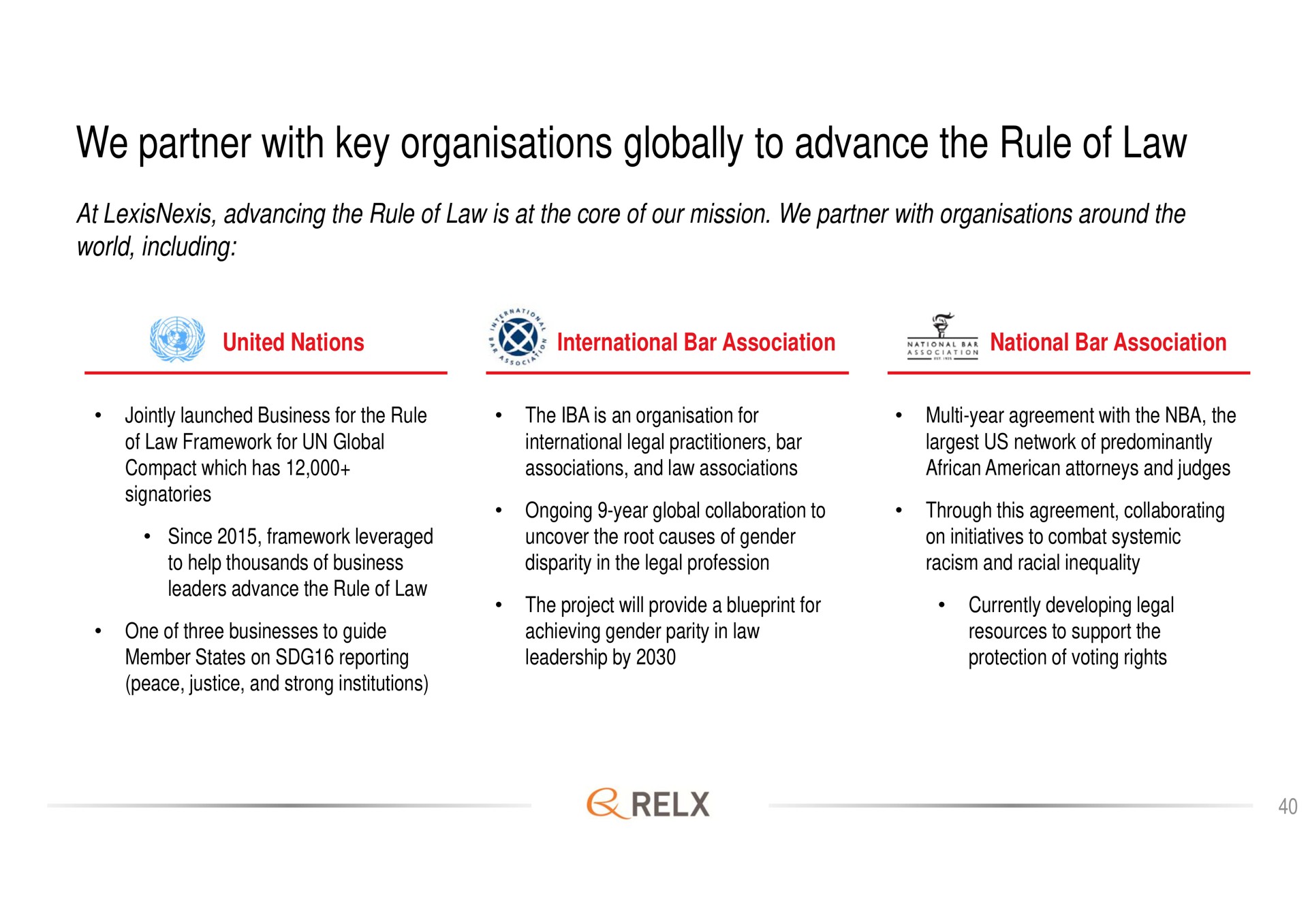 we partner with key globally to advance the rule of law | RELX