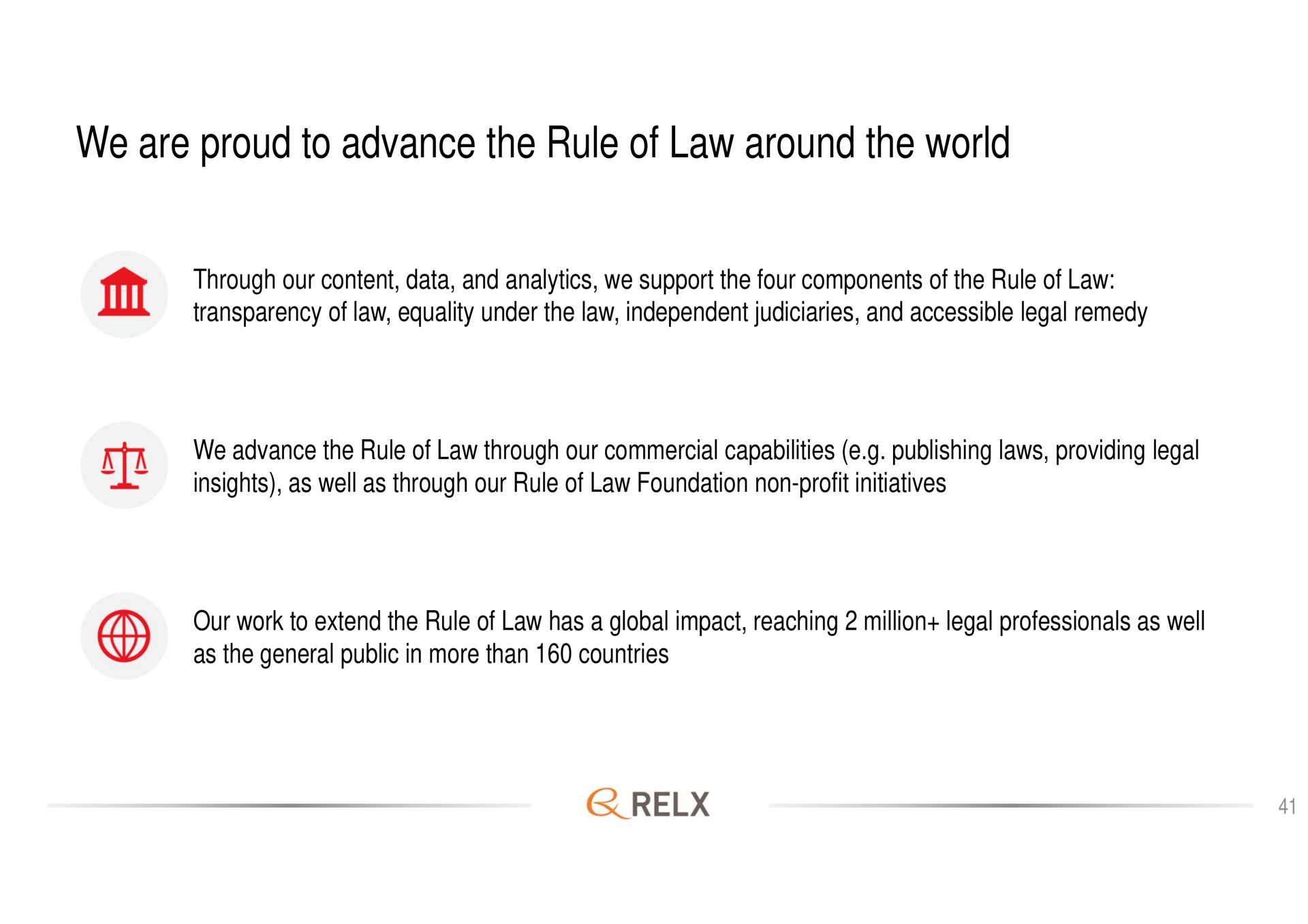 we are to advance the rule of law around the world | RELX