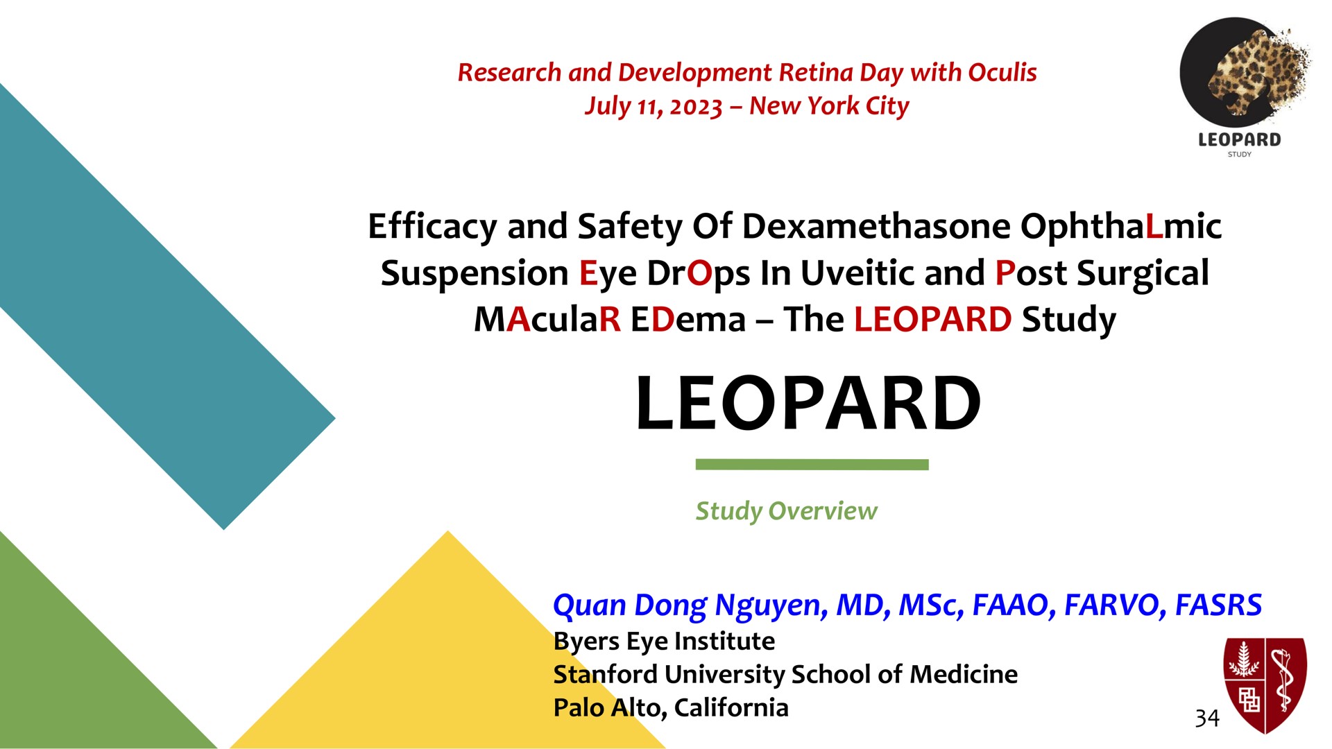 efficacy and safety of ophthalmic suspension eye drops in uveitic and post surgical macular edema the leopard study leopard | Oculis