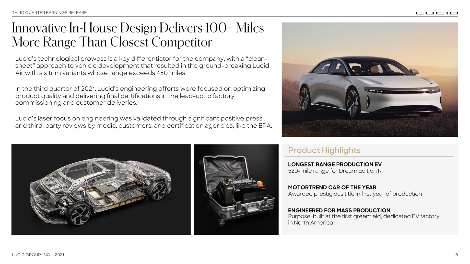 innovative in house design delivers miles more range than competitor | Lucid Motors