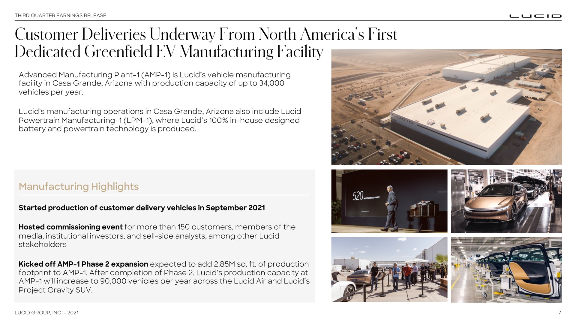 customer deliveries underway from north first dedicated manufacturing facility | Lucid Motors