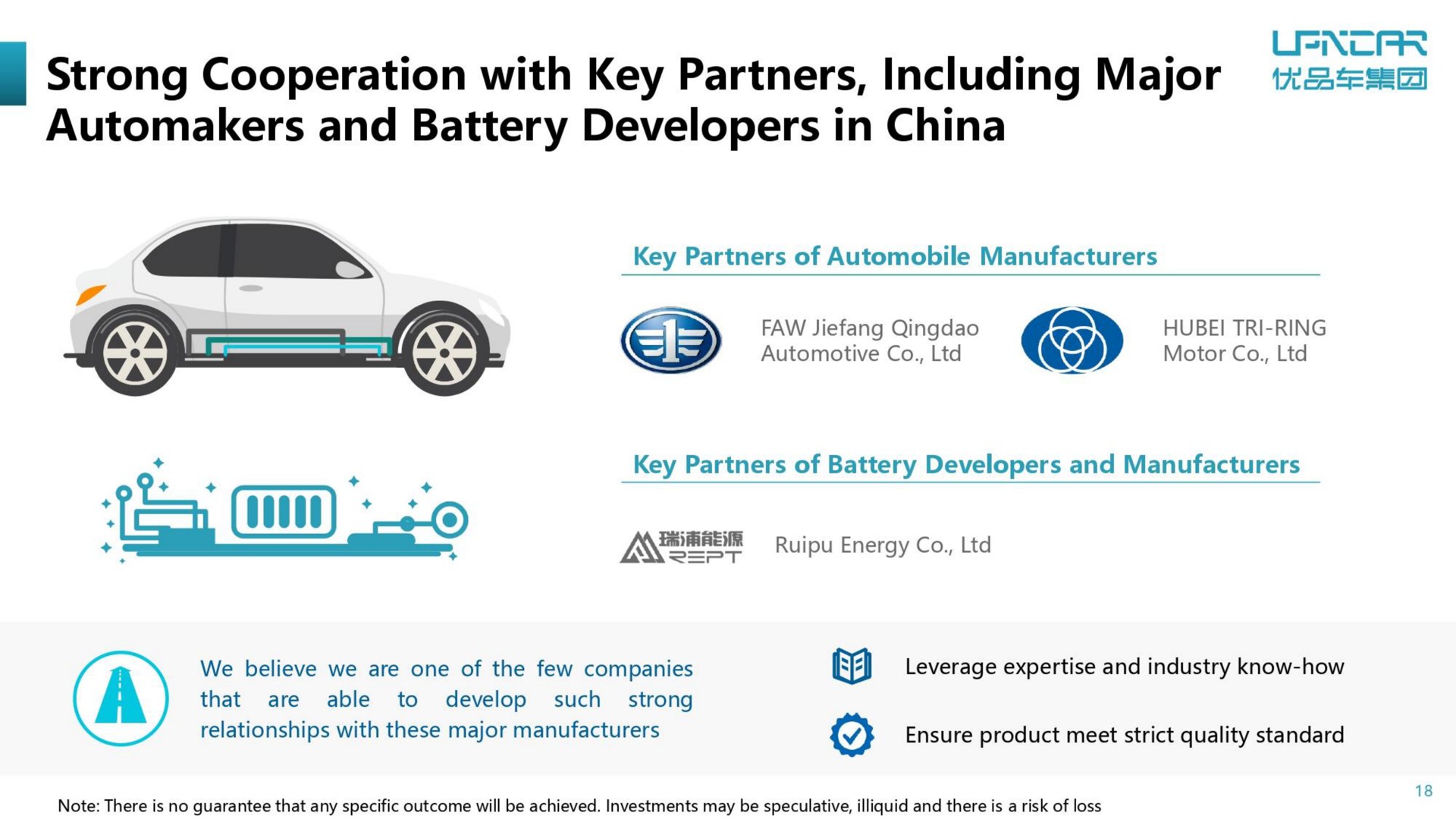 strong with key partners including major and battery developers in china | U Power