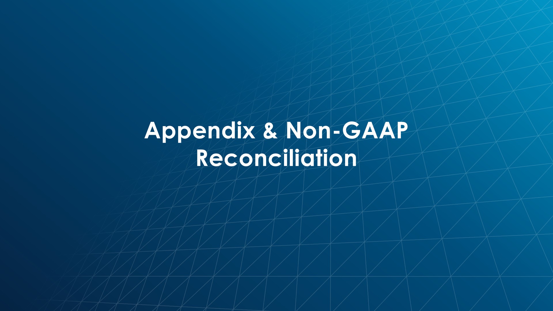 appendix non reconciliation | Advantage Solutions
