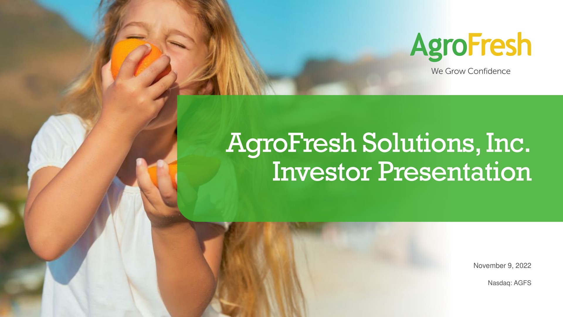 solutions investor presentation a | AgroFresh