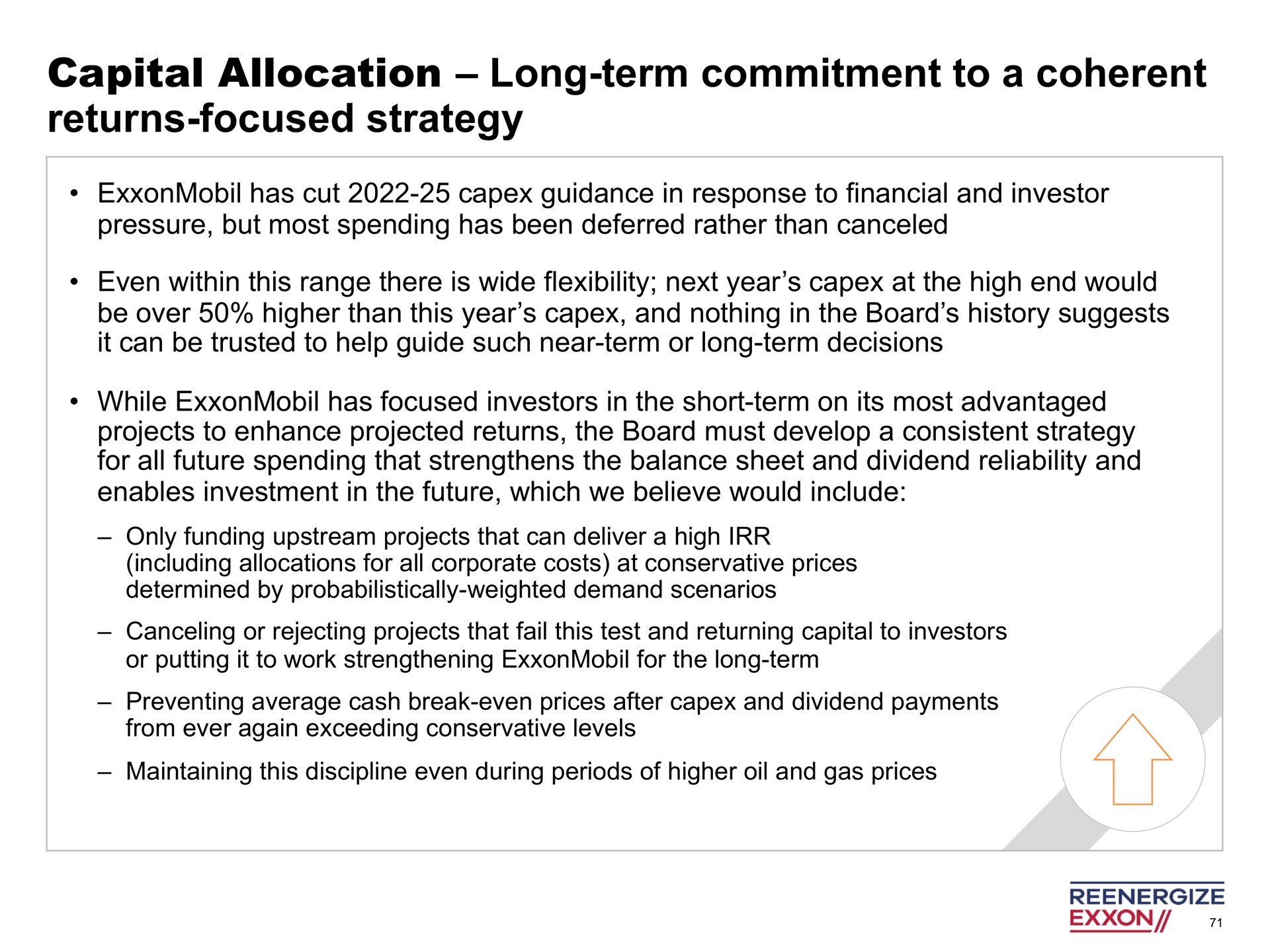 capital allocation long term commitment to a coherent returns focused strategy | Engine No. 1