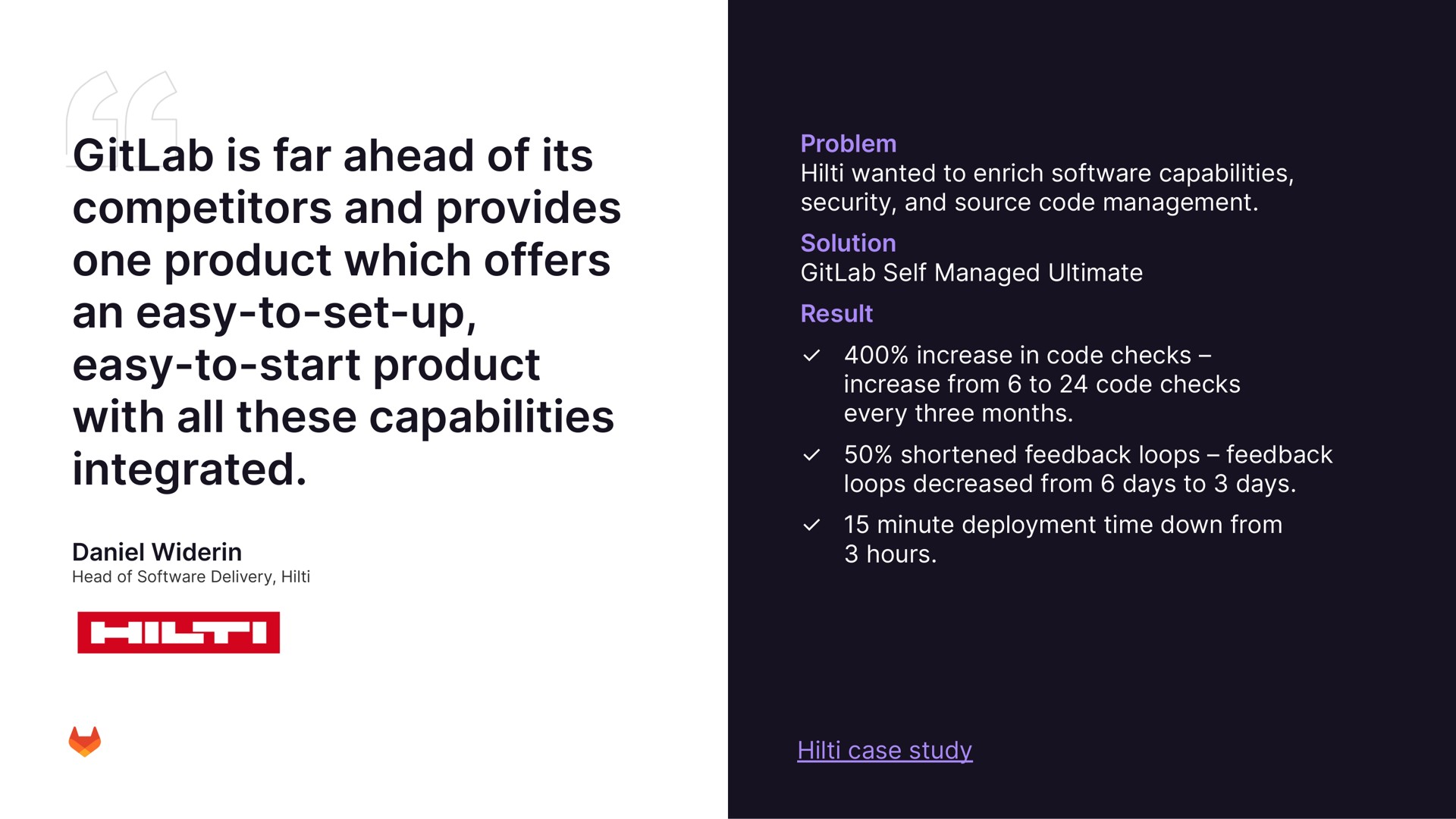is far ahead of its competitors and provides one product which offers an easy to set up easy to start product with all these capabilities integrated col | GitLab