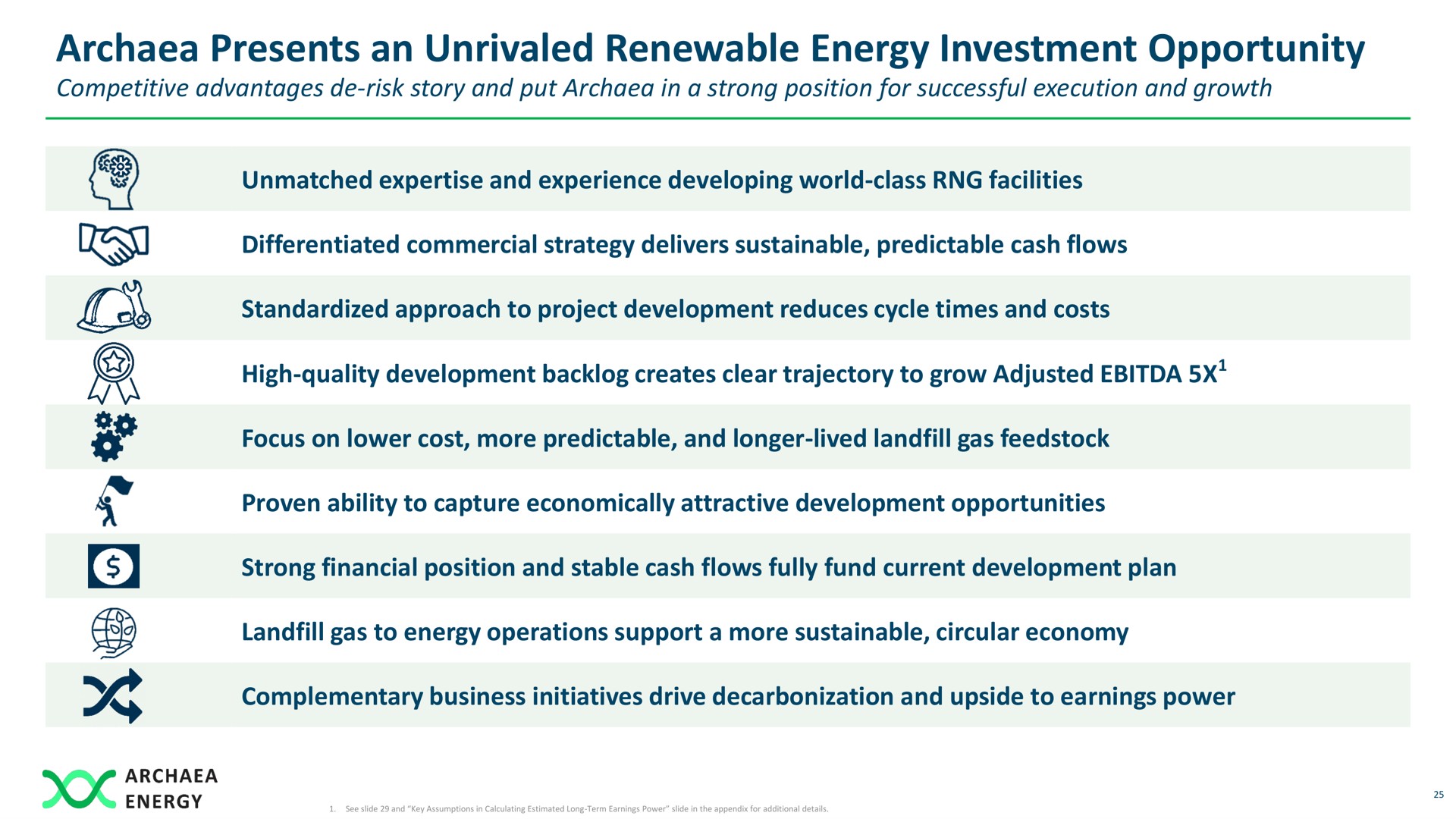 presents an unrivaled renewable energy investment opportunity a | Archaea Energy