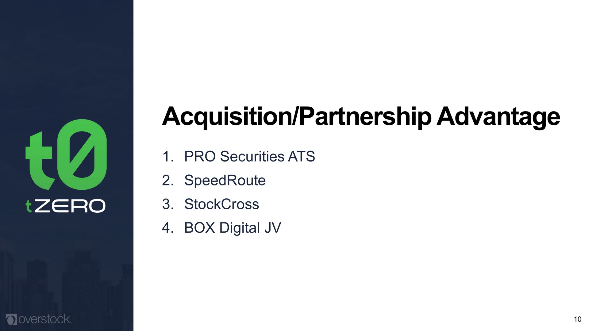 acquisition partnership advantage | Overstock