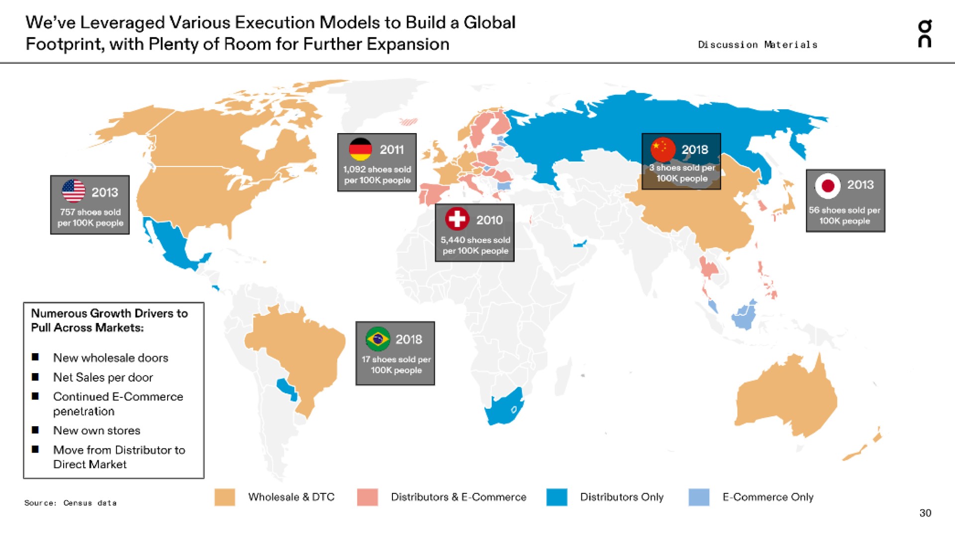 we leveraged various execution models to build a global footprint with plenty of room for further expansion discussion materials | On Holding