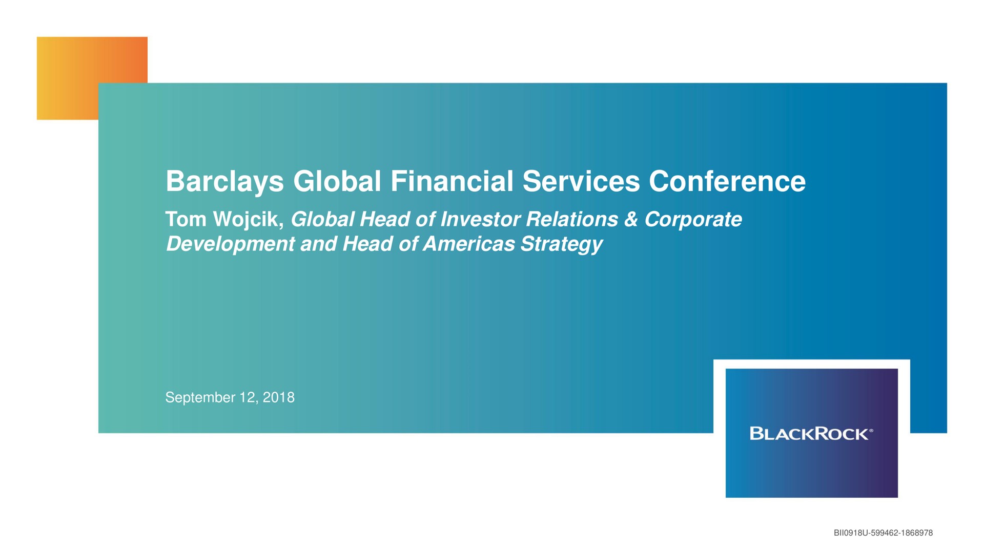 global financial services conference | BlackRock