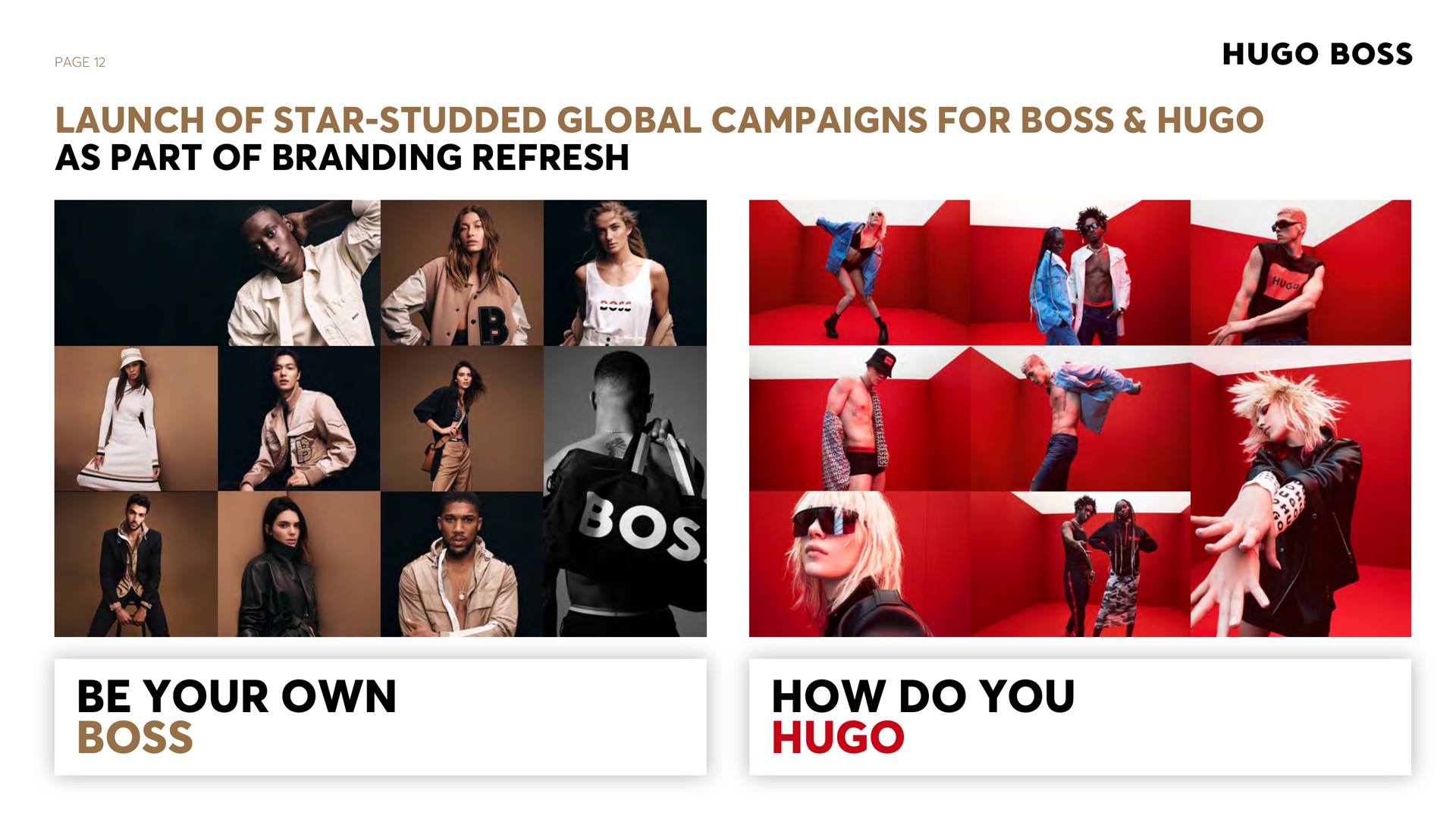 page launch of star studded global campaigns for boss as part of branding refresh be your own boss how do you | Hugo Boss