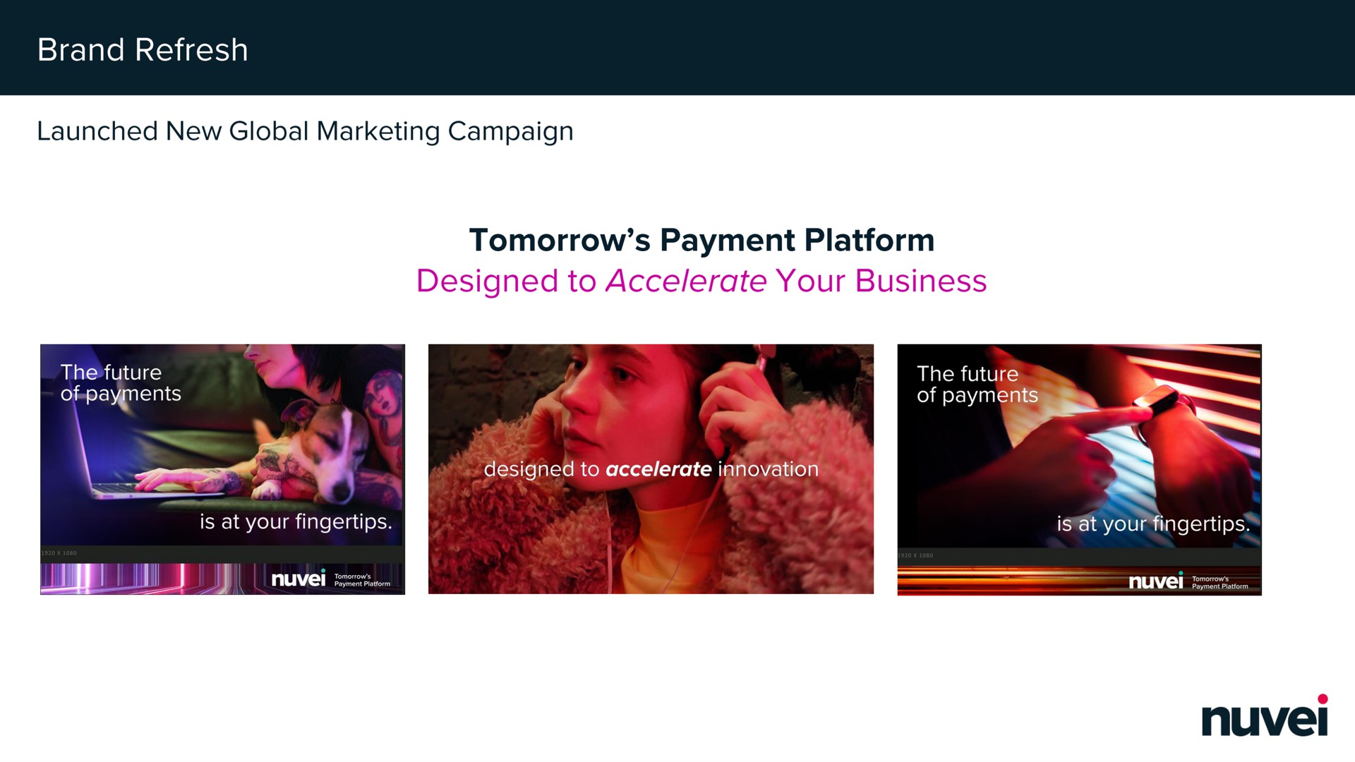 brand refresh launched new global marketing campaign tomorrow payment platform designed to your business i | Nuvei