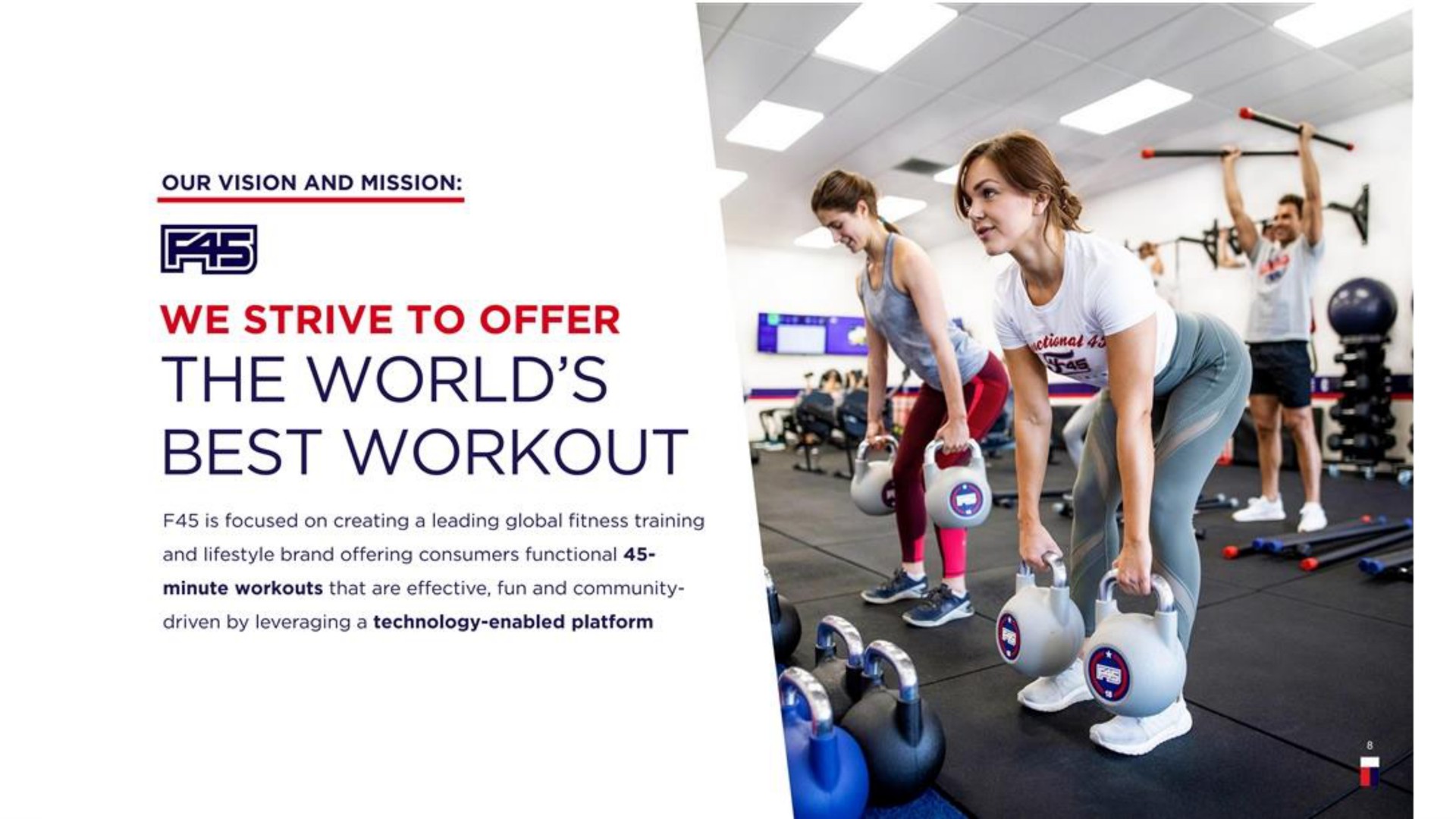 fas we strive to offer the world best workout | F45