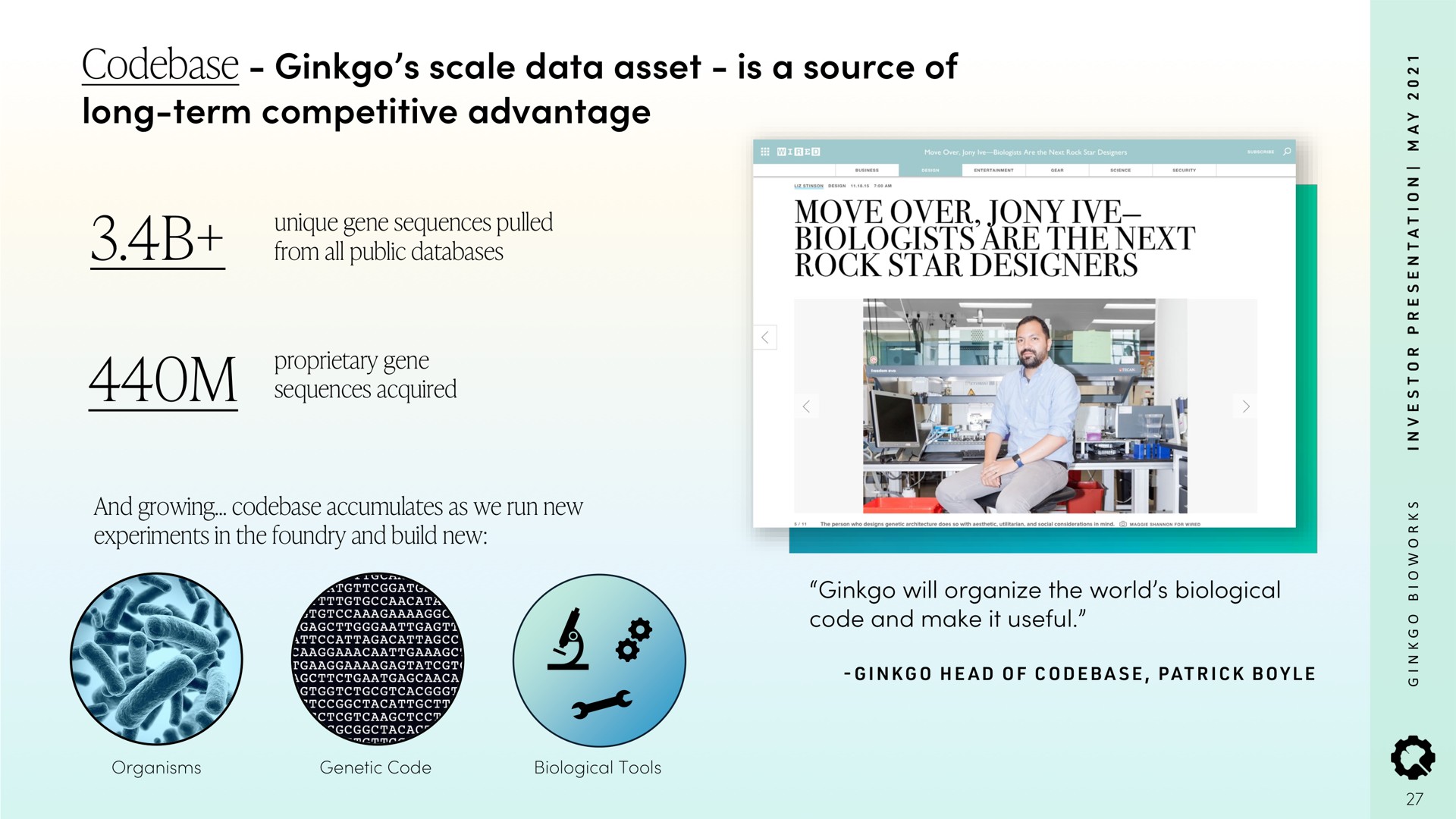 ginkgo scale data asset is a source of long term competitive advantage rock star designers move over biologists are the next | Ginkgo
