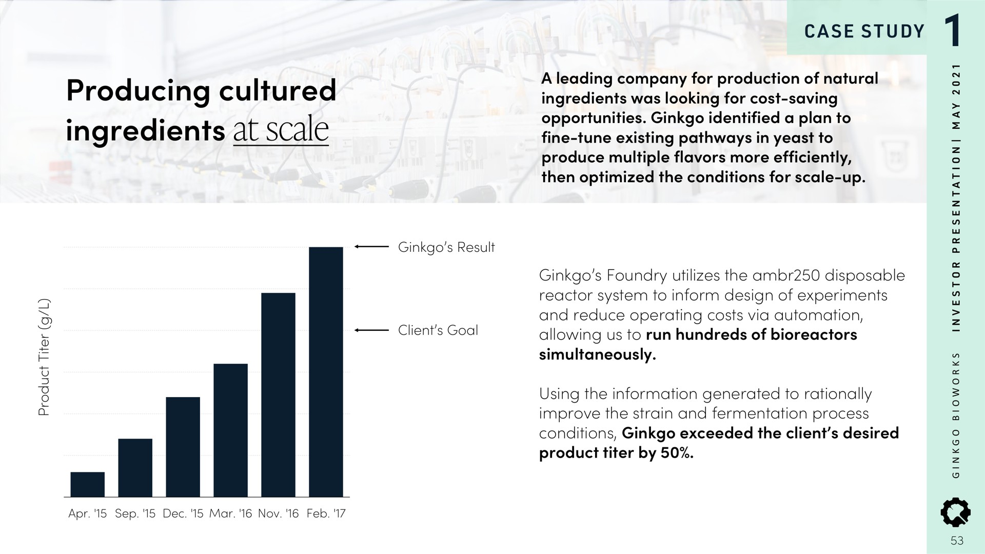 producing cultured ingredients at scale | Ginkgo