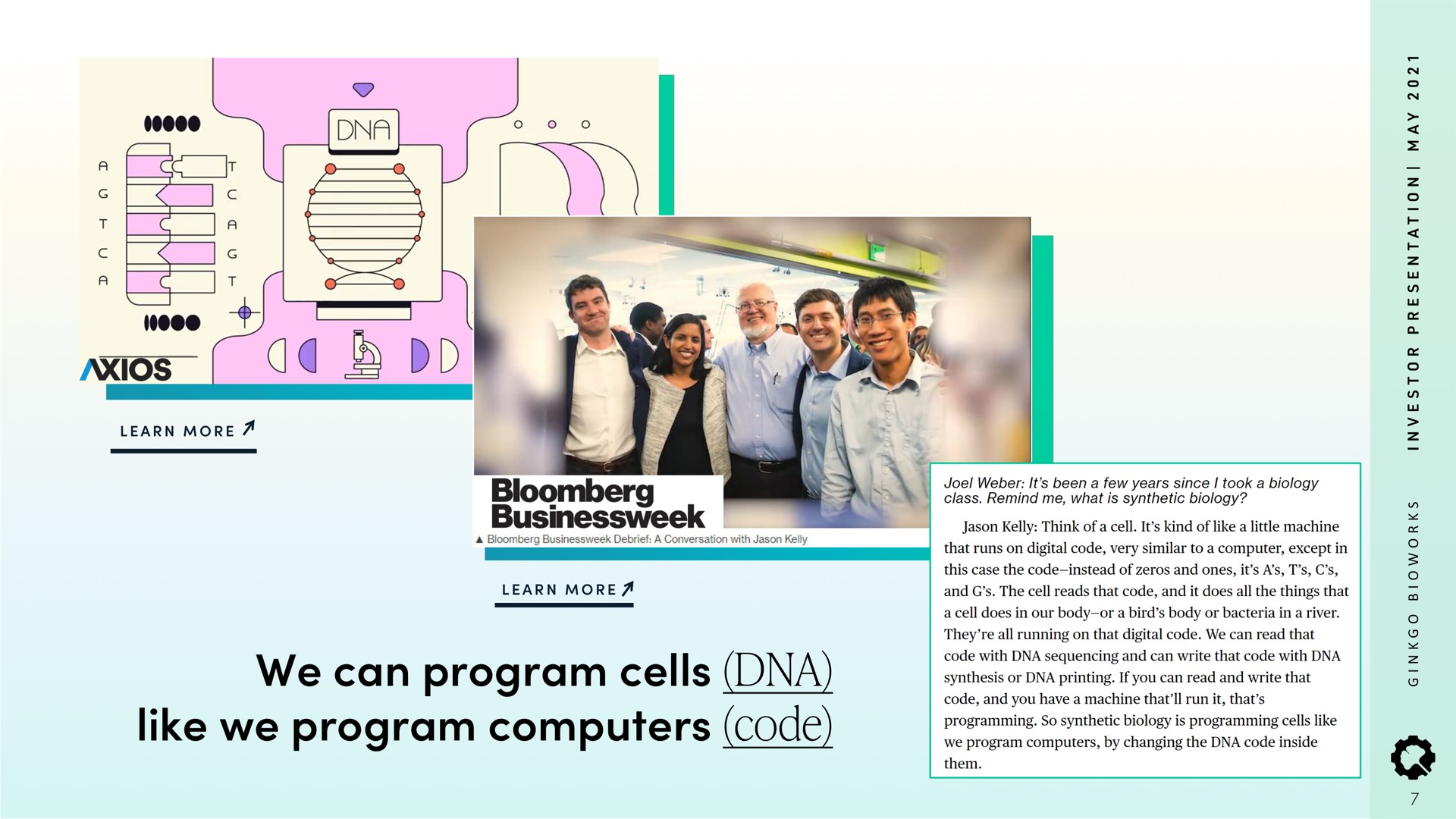 we can program cells like we program computers code | Ginkgo