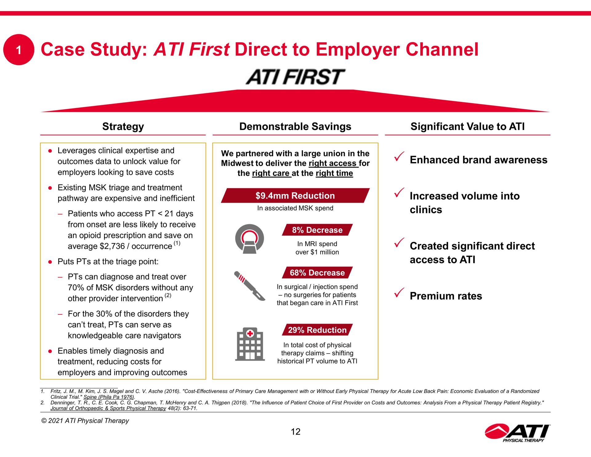 case study first direct to employer channel all a | ATI Physical Therapy